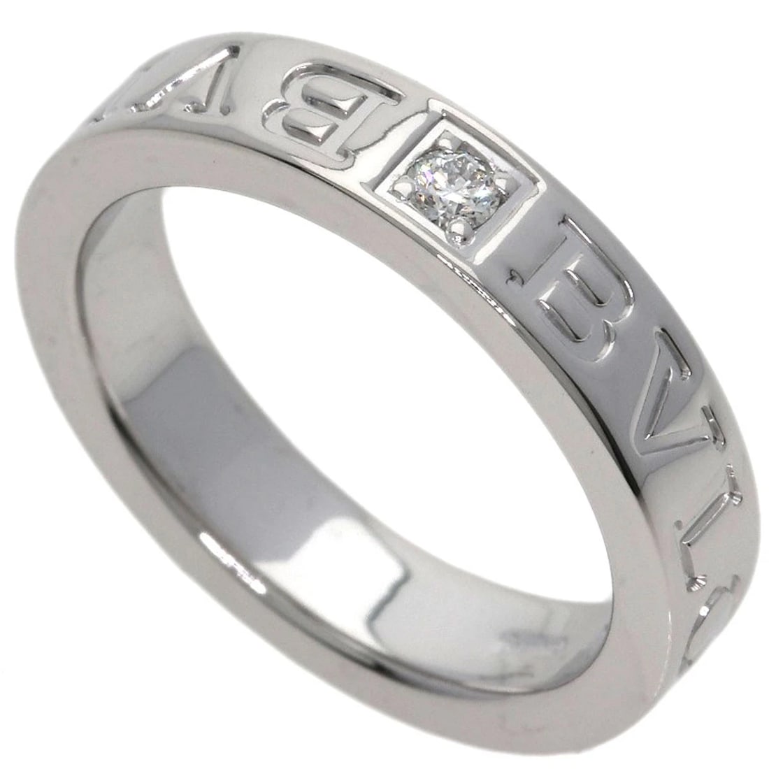 BVLGARI DIAMOND RING K18 WHITE GOLD: BVLGARI Diamond Ring K18 White Gold Brand: BVLGARI Type/Style: Ring Material: K18 White Gold, Main Stone Natural Color: Silver Size: 4.25(US) Accessories: None Accessories Notice: When pur