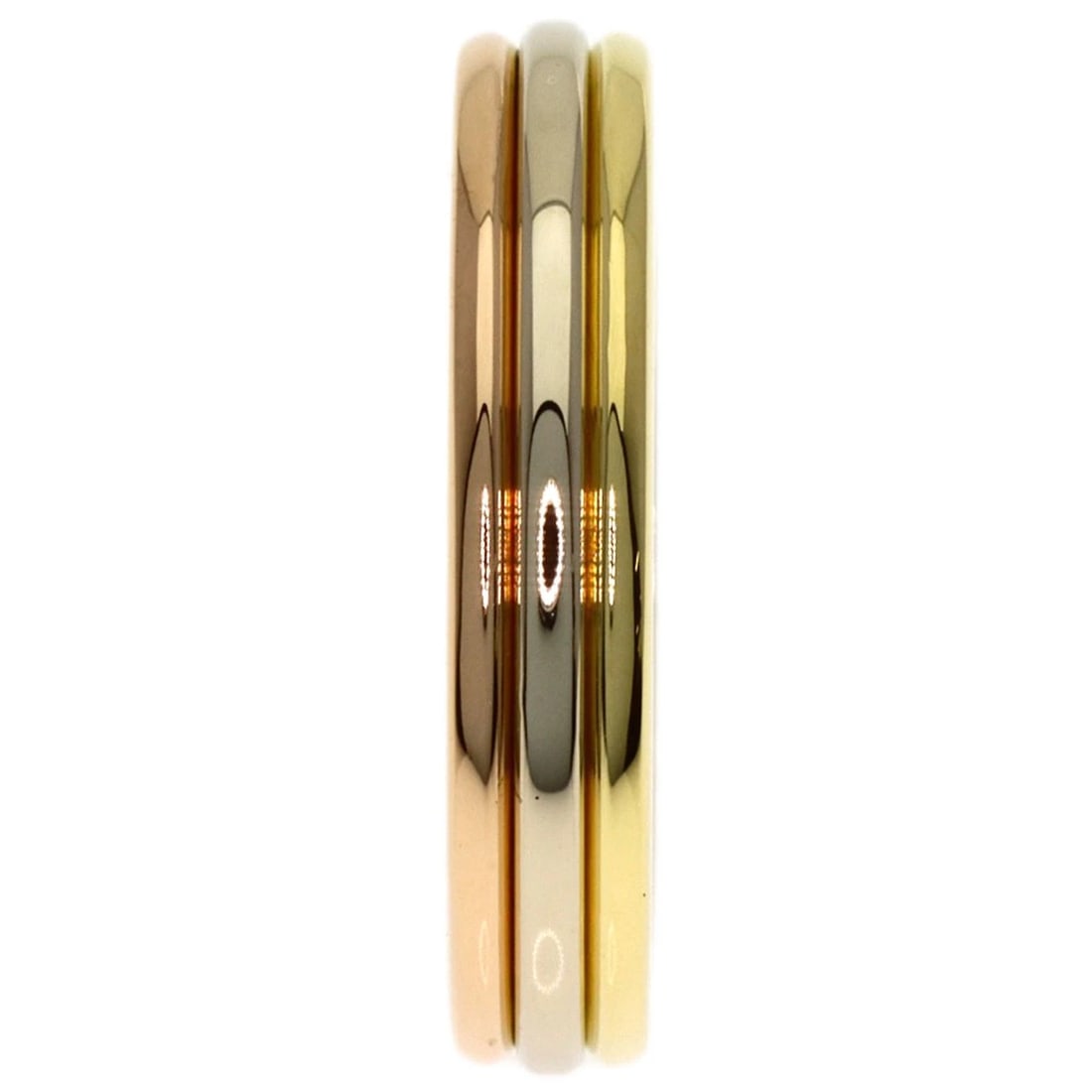 CARTIER THREE COLOR RING K18 YELLOW GOLD K18 WHITE GOLD: CARTIER Three Color Ring K18 Yellow Gold K18 White Gold Brand: CARTIER Type/Style: Ring Material: K18 Yellow Gold/K18 White Gold/18K Pink Gold, Color: Gold Size: 5.75(US) Accessories: None