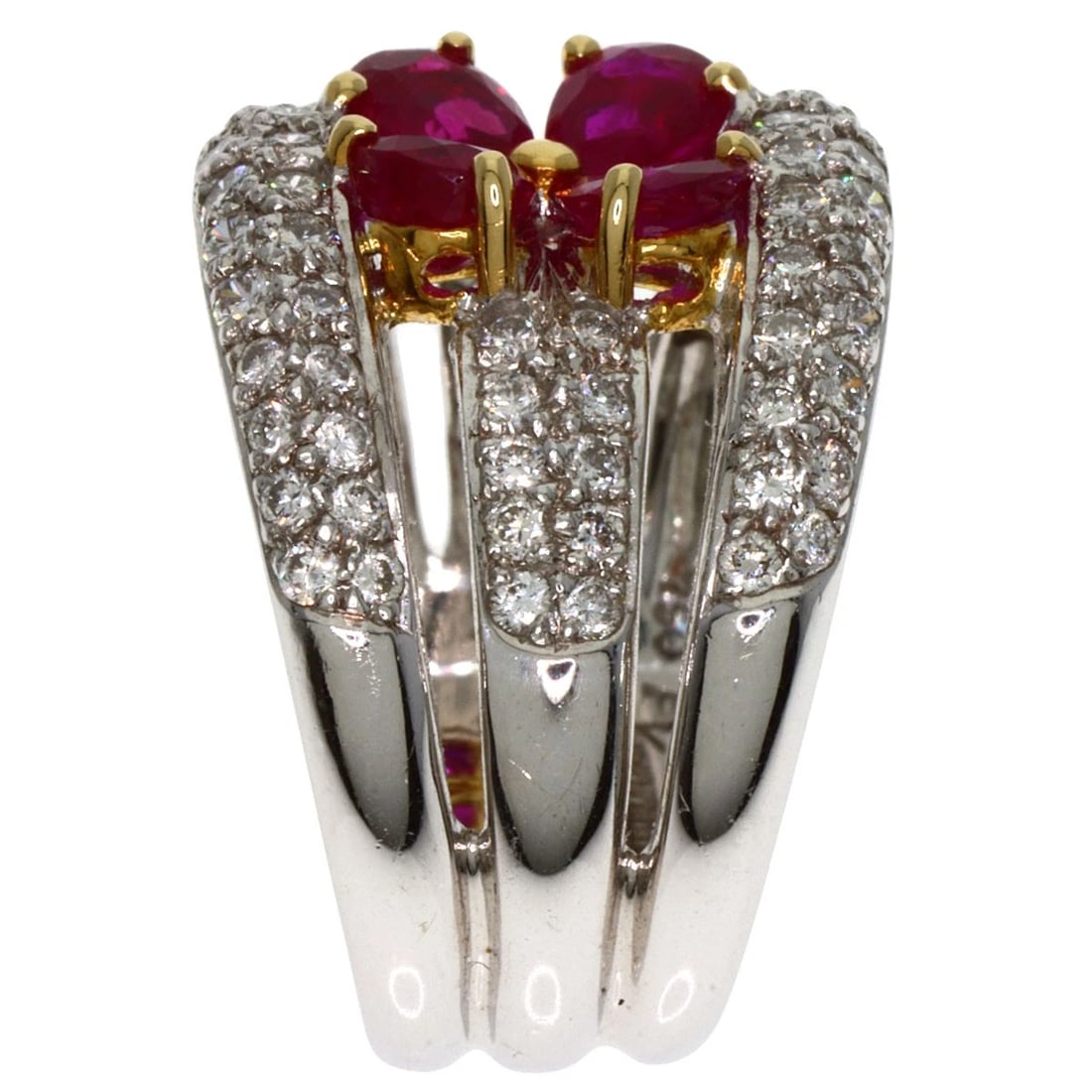 PONTE VECCHIO RUBY DIAMOND RING K18 WHITE GOLD - 3