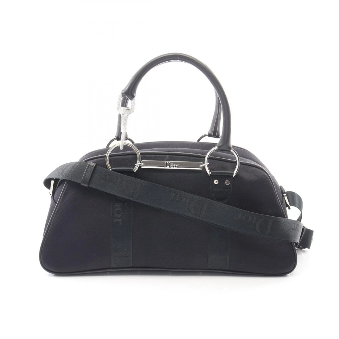 DIOR HARDCORE SHOULDER HANDBAG LEATHER NYLON CANVAS BLACK: Dior Hardcore Shoulder Handbag leather Nylon canvas Black Brand: DIOR Type/Style: Handbag Material: leather ? Nylon canvas Color: Black?ish colors Size: (H:6.1inch x W:13.4inch x D:5.5inch) Access