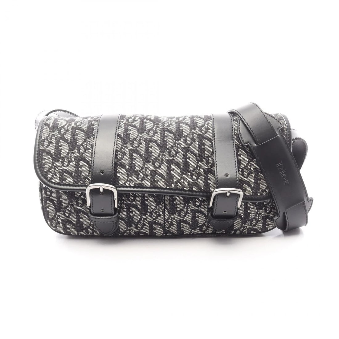 DIOR TROTTER MESSENGER CROSSBODY SHOULDER BAG: Dior Trotter messenger Crossbody Shoulder Bag Brand: Dior Type/Style: Shoulder Bag Material: canvas ? leather Color: Navy?ish colors ? Black?ish colors Size: (H:6.3inch x W:11.6inch x D:2.8inch) A