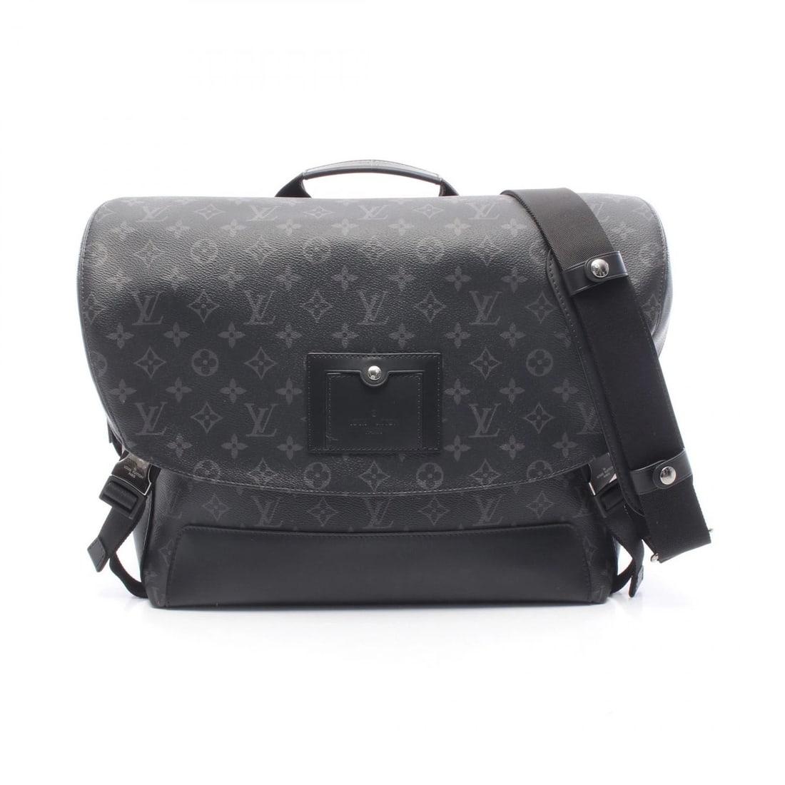 LOUIS VUITTON MESSENGER SHOULDER BAG: LOUIS VUITTON Messenger Shoulder Bag Brand: LOUIS VUITTON Type/Style: Shoulder Bag Material: Monogram eclipse ? PVC coated canvas ? leather Color: Black?ish colors Size: (H:12.6inch x W:13.2inch x D:6
