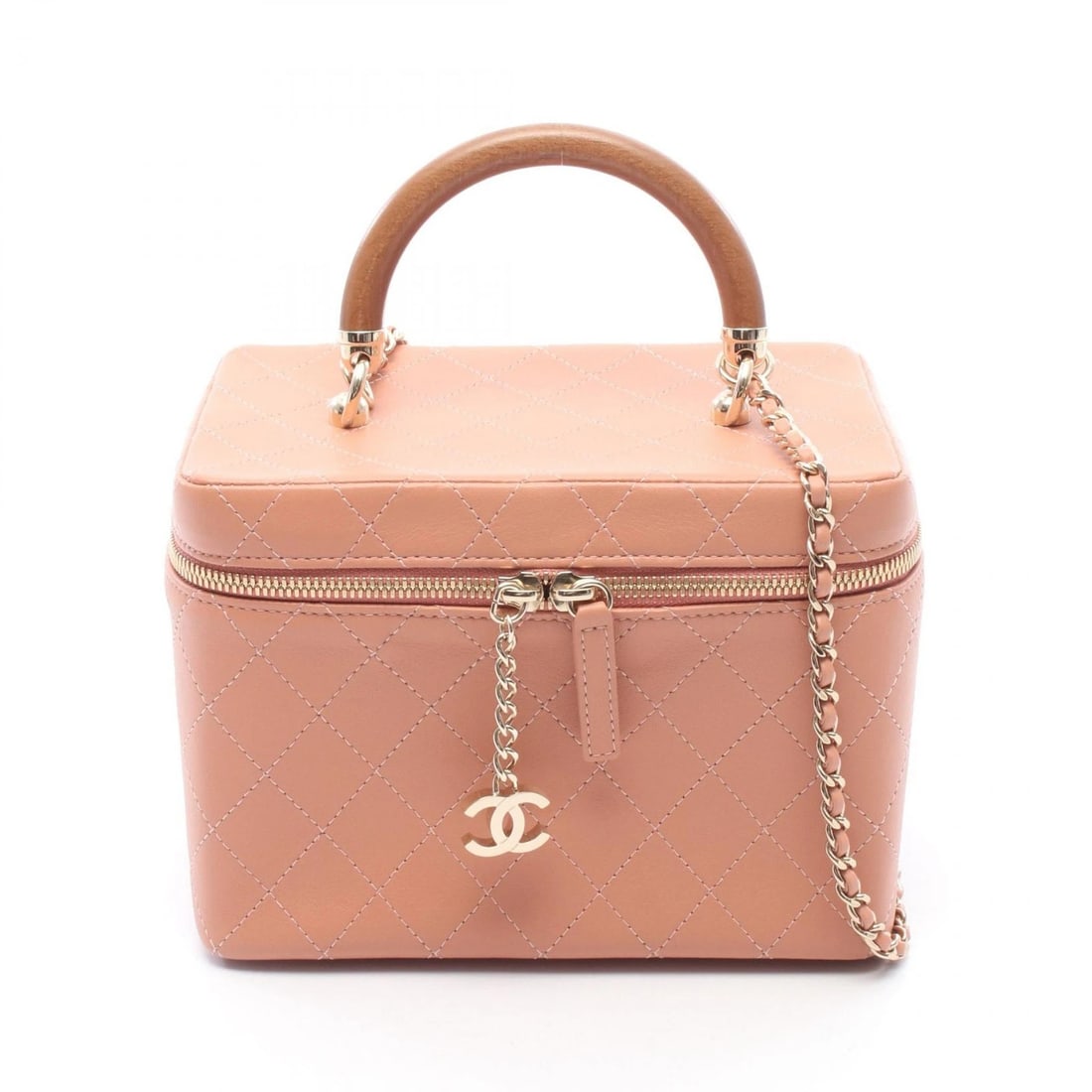 CHANEL MATELASSE VANITY CHAIN CROSSBODY HANDBAG: CHANEL Matelasse Vanity Chain Crossbody Handbag Brand: CHANEL Type/Style: Shoulder Bag Material: leather Color: Pink?ish colors Size: (H:5.7inch x W:7.9inch x D:5.1inch) Accessories: None