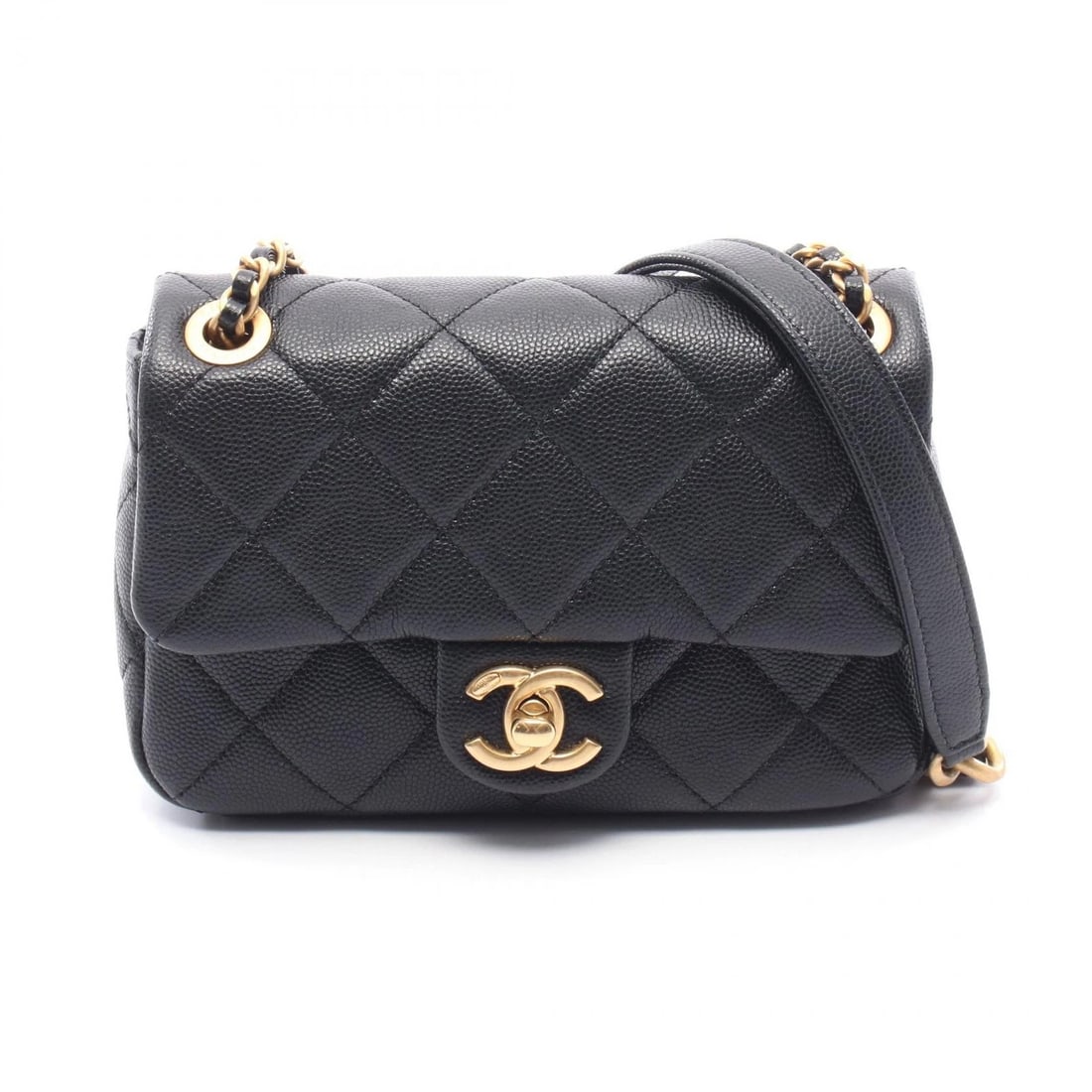 CHANEL MATELASSE MINI FLAP CHAIN SHOULDER HAND BAG: CHANEL Matelasse Mini Flap chain Shoulder hand Bag Brand: CHANEL Type/Style: Shoulder Bag Material: Grained Calfskin leather Color: Black?ish colors Size: (H:4.7inch x W:6.7inch x D:1.6inch) Acces