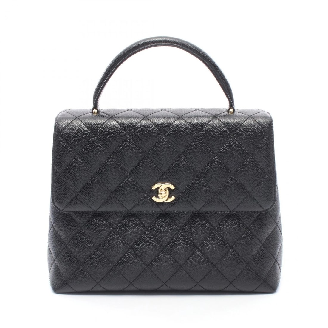 CHANEL MATELASSE HANDBAG GRAINED CALFSKIN LEATHER BLACK (1 of 4)