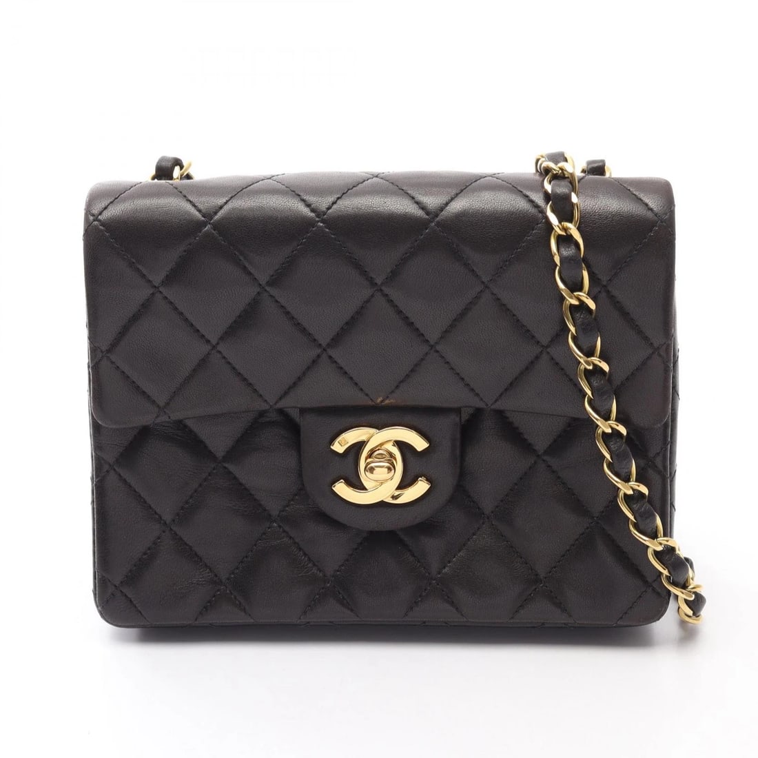 CHANEL MINI MATELASSE CHAIN SHOULDER BAG LAMB: CHANEL Mini Matelasse Chain Shoulder Bag Lamb Brand: CHANEL Type/Style: Shoulder Bag Material: Lambskin (sheep leather) Color: Black?ish colors Size: (H:5.1inch x W:6.7inch x D:2.4inch) Accessorie