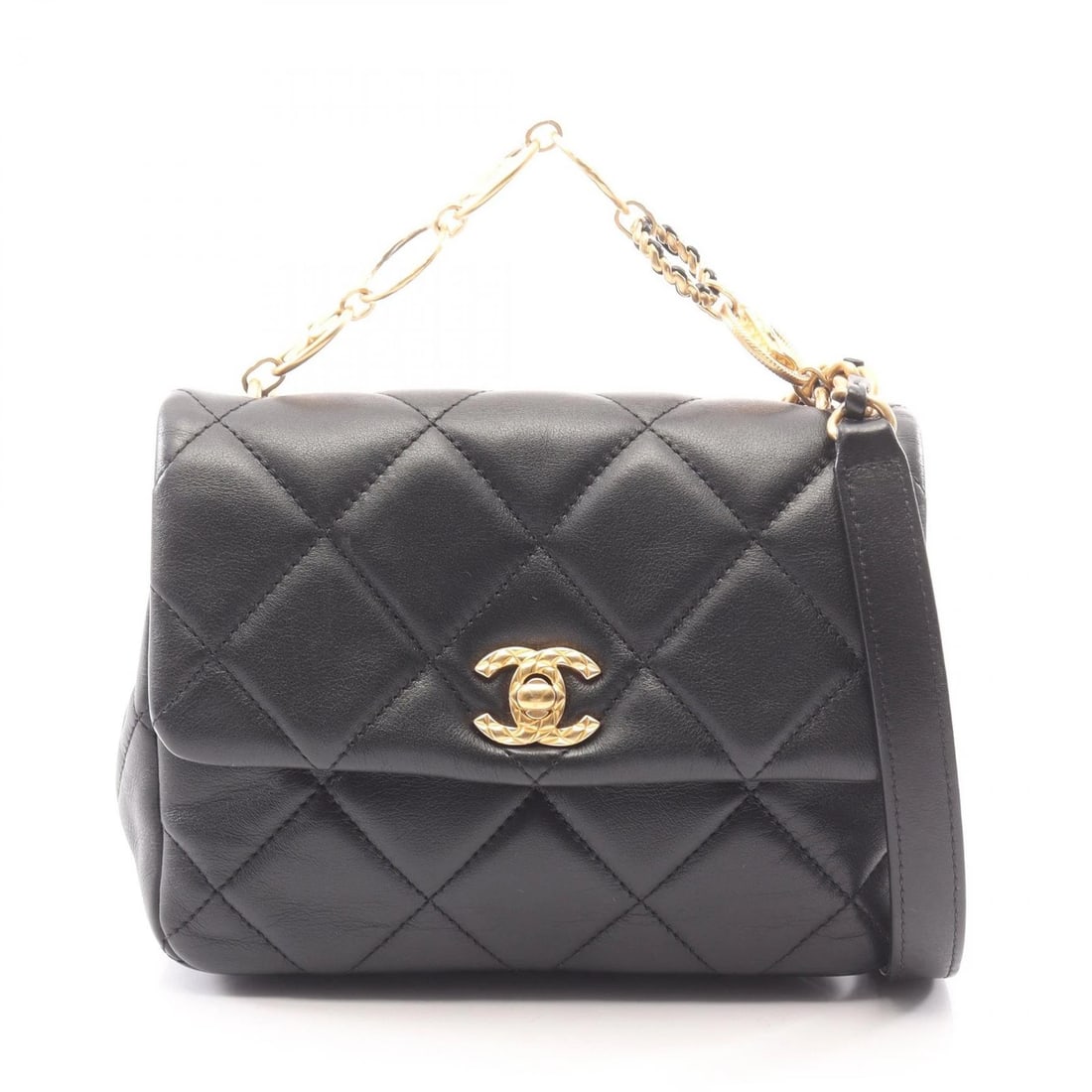 CHANEL MATELASSE CHAIN CROSSBODY SHOULDER BAG: CHANEL Matelasse chain crossbody shoulder Bag Brand: CHANEL Type/Style: Shoulder Bag Material: Lambskin (sheep leather) Color: Black?ish colors Size: (H:5.5inch x W:7.1inch x D:2.4inch) Accessorie