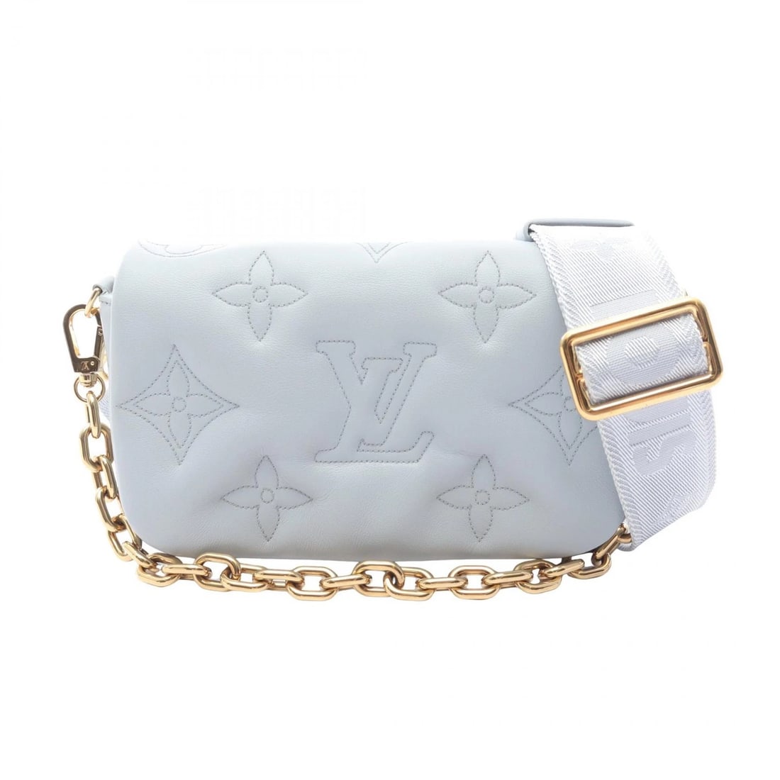 LOUIS VUITTON WALLET ON STRAP SHOULDER CROSSBODY BAG: LOUIS VUITTON Wallet on Strap Shoulder Crossbody Bag Brand: LOUIS VUITTON Type/Style: Shoulder Bag Material: leather ? bubble glam Color: Blue glacier rule / Blue?ish colors Size: (H:4.7inch x W:7.5in