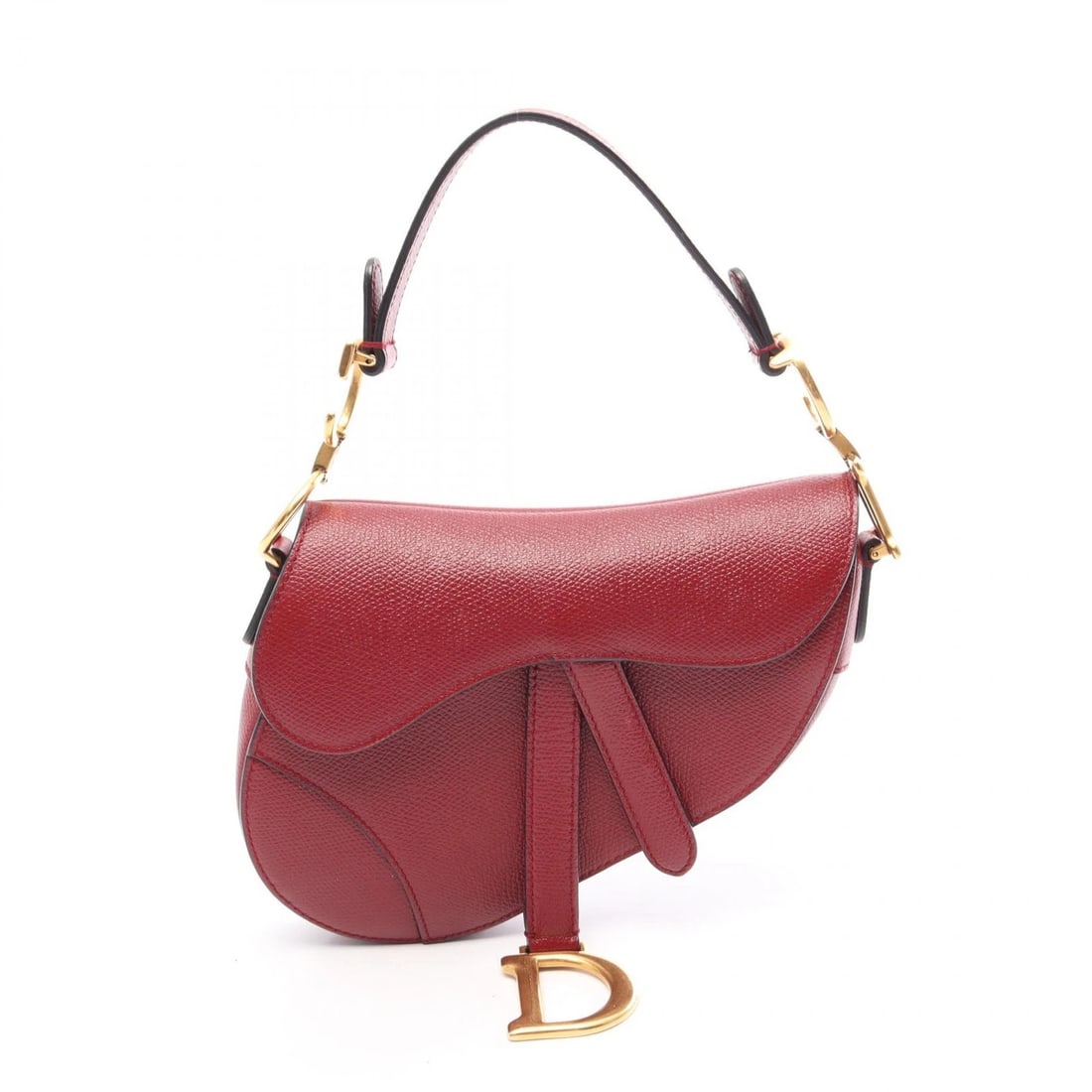 CHRISTIAN DIOR SADDLE MINI HANDBAG LEATHER BORDEAUX: Christian Dior Saddle mini Handbag leather Bordeaux Brand: DIOR Type/Style: Handbag Material: leather Color: Bordeaux?ish colors Size: (H:7.1inch x W:5.1inch x D:1.6inch) Accessories: None