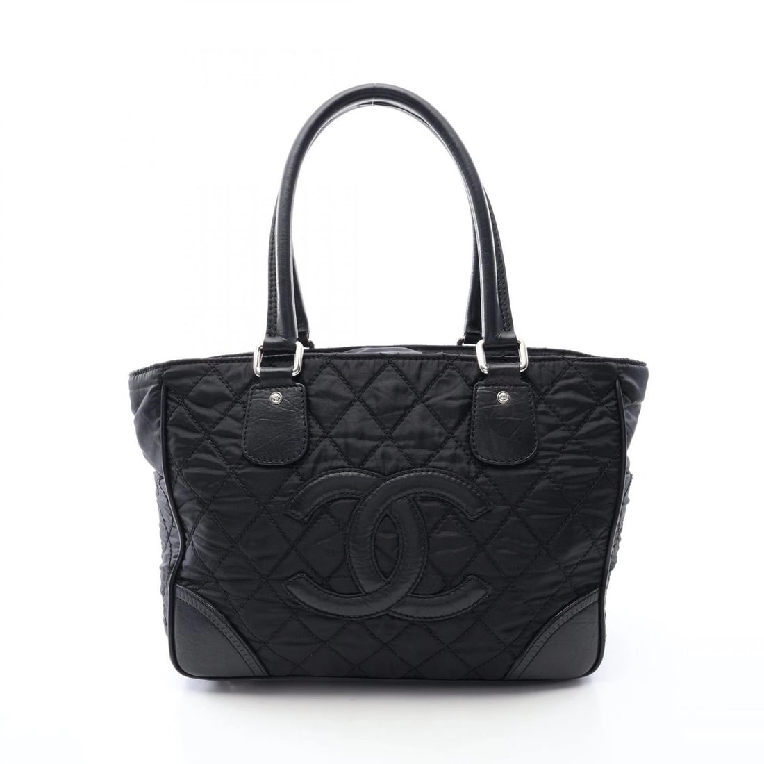 CHANEL PARIS YORK LINE TOTE BAG: CHANEL Paris York Line Tote Bag Brand: CHANEL Type/Style: Tote Bag Material: Nylon ? leather Color: Black?ish colors Size: (H:10.2inch x W:13.0inch x D:5.5inch) Accessories: None Accessori