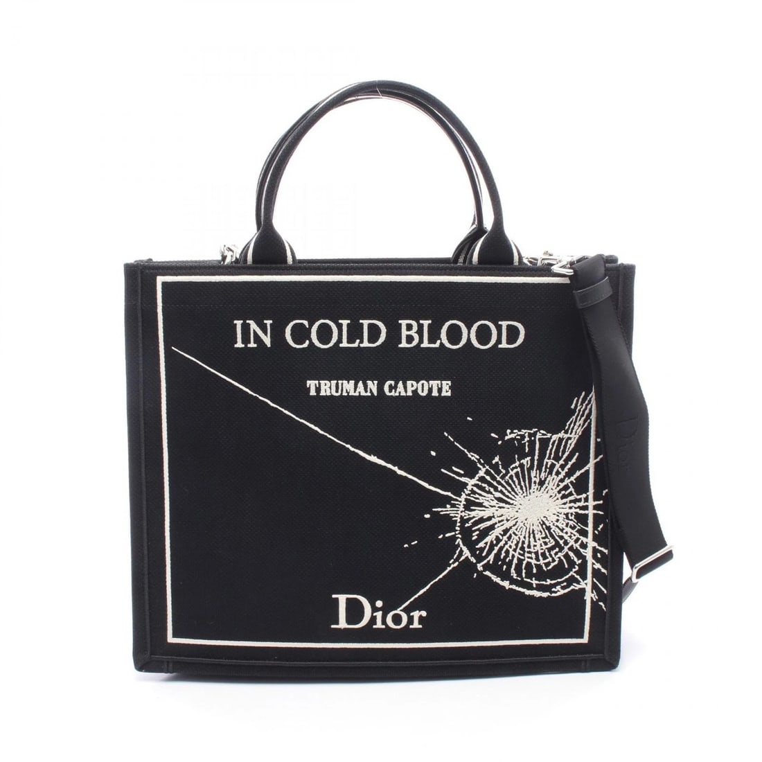 CHRISTIAN DIOR HAND SHOULDER CROSSBODY BAG CANVAS: Christian Dior hand shoulder crossbody Bag canvas Brand: DIOR Type/Style: Tote Bag Material: canvas Color: Black?ish colors ? White?ish colors Size: (H:10.6inch x W:14.2inch x D:5.5inch) Accessori