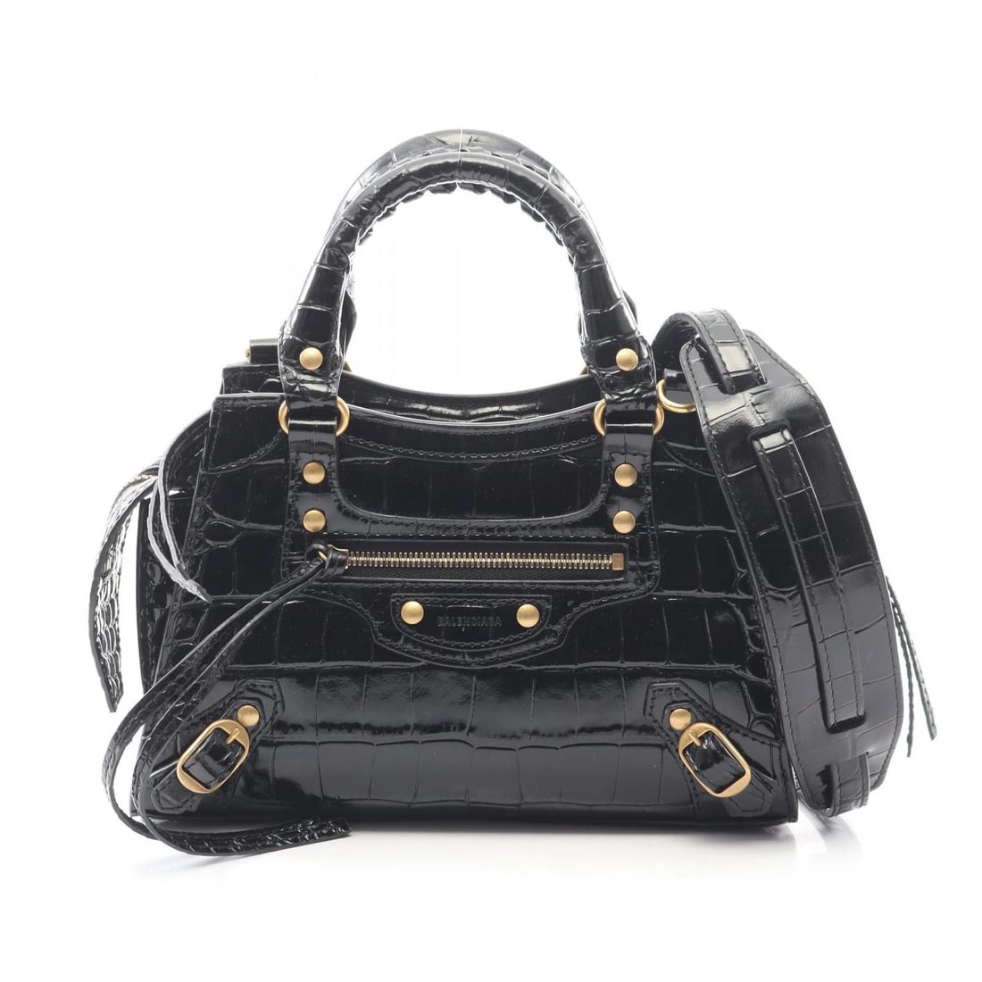 BALENCIAGA SHOULDER CROSSBODY HANDBAG LEATHER: BALENCIAGA Shoulder Crossbody Handbag leather Brand: BALENCIAGA Type/Style: Handbag Material: leather Color: Black?ish colors Size: (H:5.5inch x W:8.7inch x D:3.9inch) Accessories: None Ac