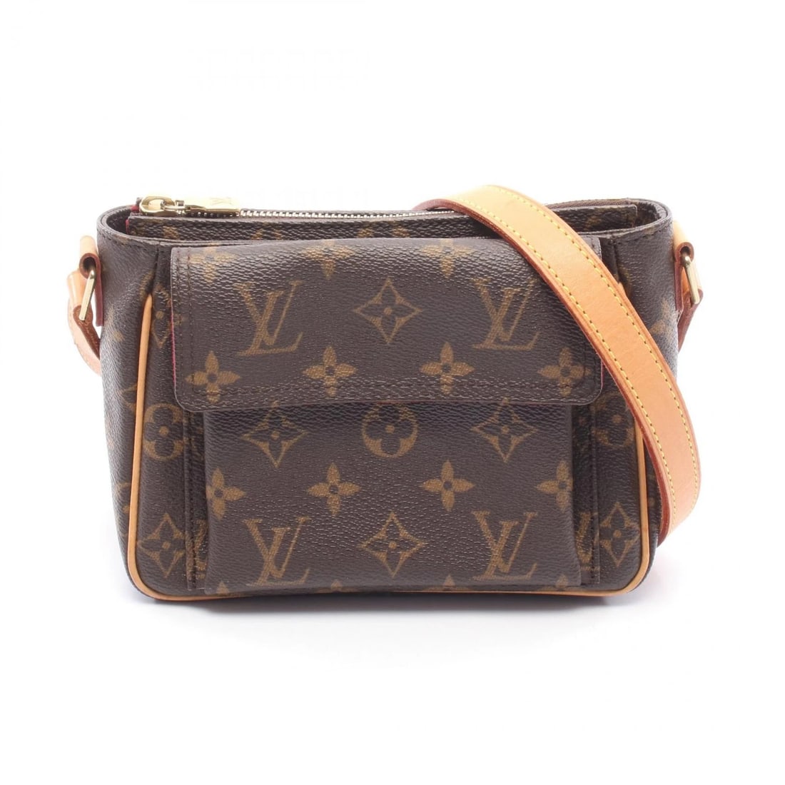 LOUIS VUITTON MONOGRAM SHOULDER CROSSBODY BAG: LOUIS VUITTON Monogram Shoulder crossbody Bag Brand: LOUIS VUITTON Type/Style: Shoulder Bag Material: PVC coated canvas ? leather Color: Brown?ish colors Size: (H:5.1inch x W:7.1inch x D:3.3inch)
