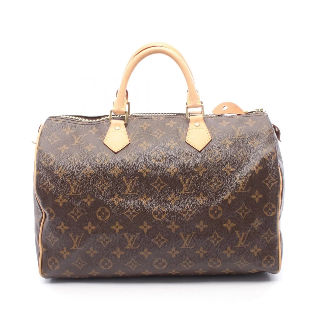 LOUIS VUITTON SPEEDY 35 HANDBAG: LOUIS VUITTON Speedy 35 Handbag Brand: LOUIS VUITTON Type/Style: Handbag Material: Monogram ? PVC coated canvas ? leather Color: Brown?ish colors Size: (H:9.8inch x W:13.8inch x D:7.1inch)