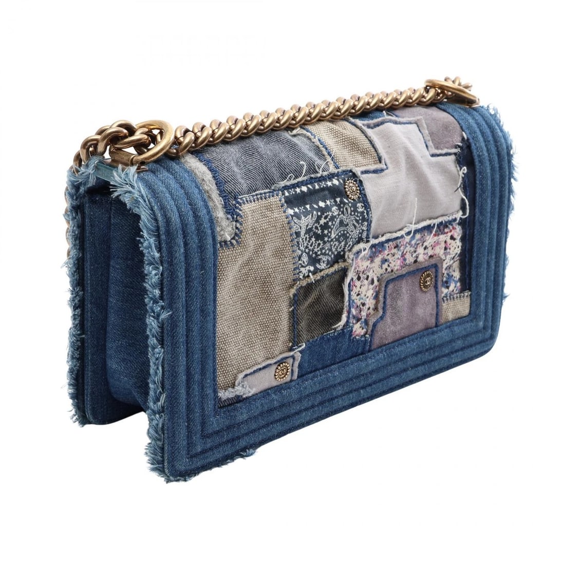 CHANEL BOY PATCHWORK CHAIN SHOULDER BAG - 2