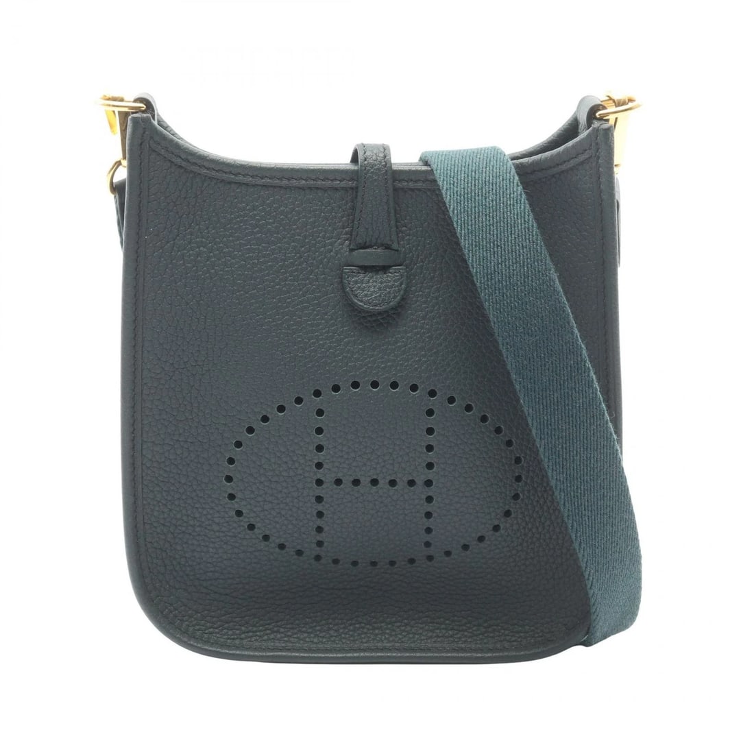 HERMES EVELYNE TPM SHOULDER BAG: HERMES Evelyne TPM Shoulder Bag Brand: HERMES Type/Style: Shoulder Bag Material: Taurillon Clemence ? leather Color: Vert cypres / Green?ish colors Size: (H:7.1inch x W:6.5inch x D:2.2inch) Access