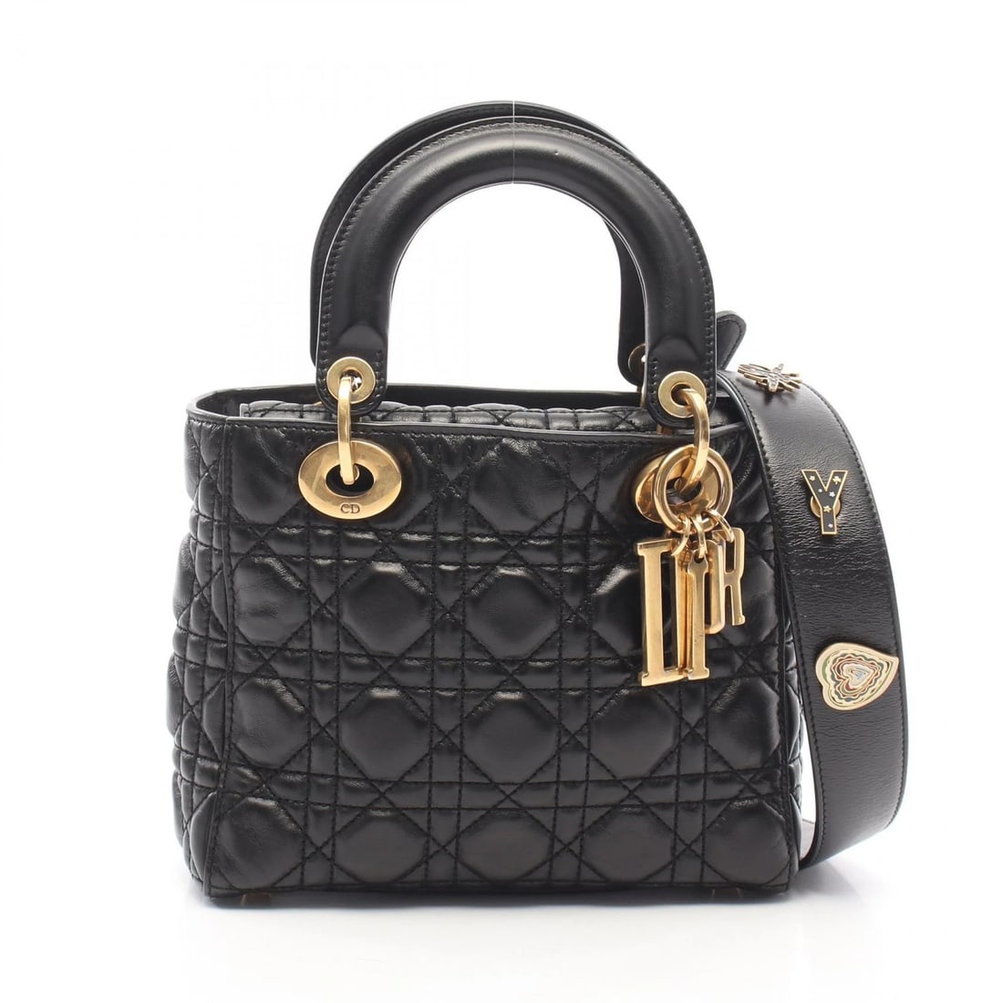 CHRISTIAN DIOR LADY DIOR SMALL CANNAGE SHOULDER CROSSBODY HANDBAG: Christian Dior Lady Dior Small Cannage Shoulder Crossbody Handbag Brand: DIOR Type/Style: Handbag Material: leather Color: Black?ish colors Size: (H:6.7inch x W:7.9inch x D:3.1inch) Accessories: N