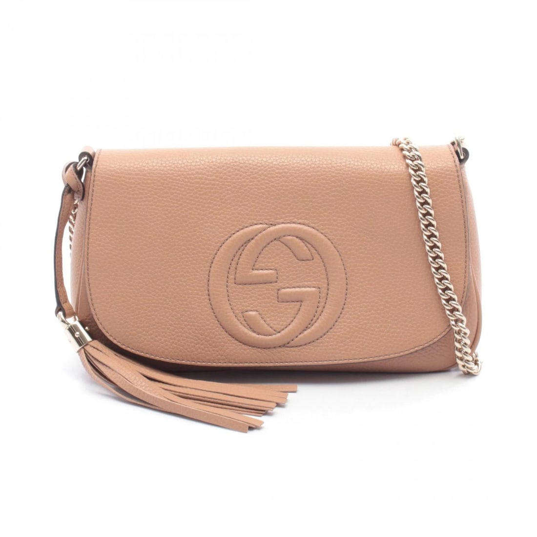 GUCCI SOHO INTERLOCKING G CHAIN CROSSBODY SHOULDER BAG: GUCCI Soho Interlocking G chain crossbody Shoulder Bag Brand: GUCCI Type/Style: Shoulder Bag Material: leather Color: Pink?ish colors Size: (H:6.3inch x W:10.6inch x D:2.0inch) Accessories: None <