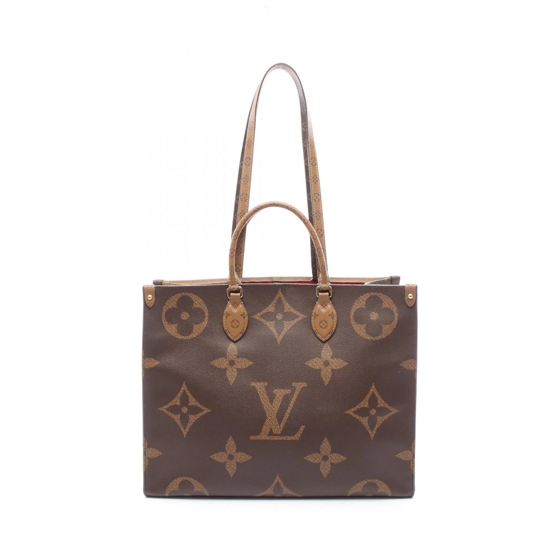 LOUIS VUITTON ON-THE-GO GM TOTE SHOULDER BAG: LOUIS VUITTON On-the-go GM Tote shoulder Bag Brand: LOUIS VUITTON Type/Style: Tote Bag Material: Monogram / Giant Reverse ? PVC coated canvas Color: Beige / Brown?ish colors ? Beige?ish colors Size: (