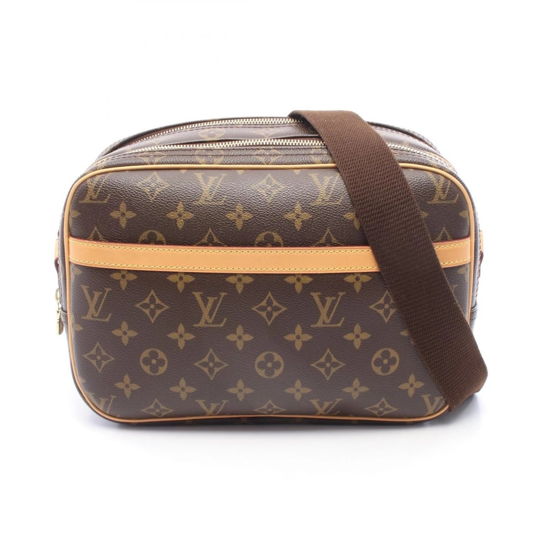 LOUIS VUITTON REPORTER PM SHOULDER CROSSBODY BAG: LOUIS VUITTON Reporter PM Shoulder crossbody Bag Brand: LOUIS VUITTON Type/Style: Shoulder Bag Material: Monogram ? PVC coated canvas ? leather Color: Brown?ish colors Size: (H:7.9inch x W:10.6inch x 