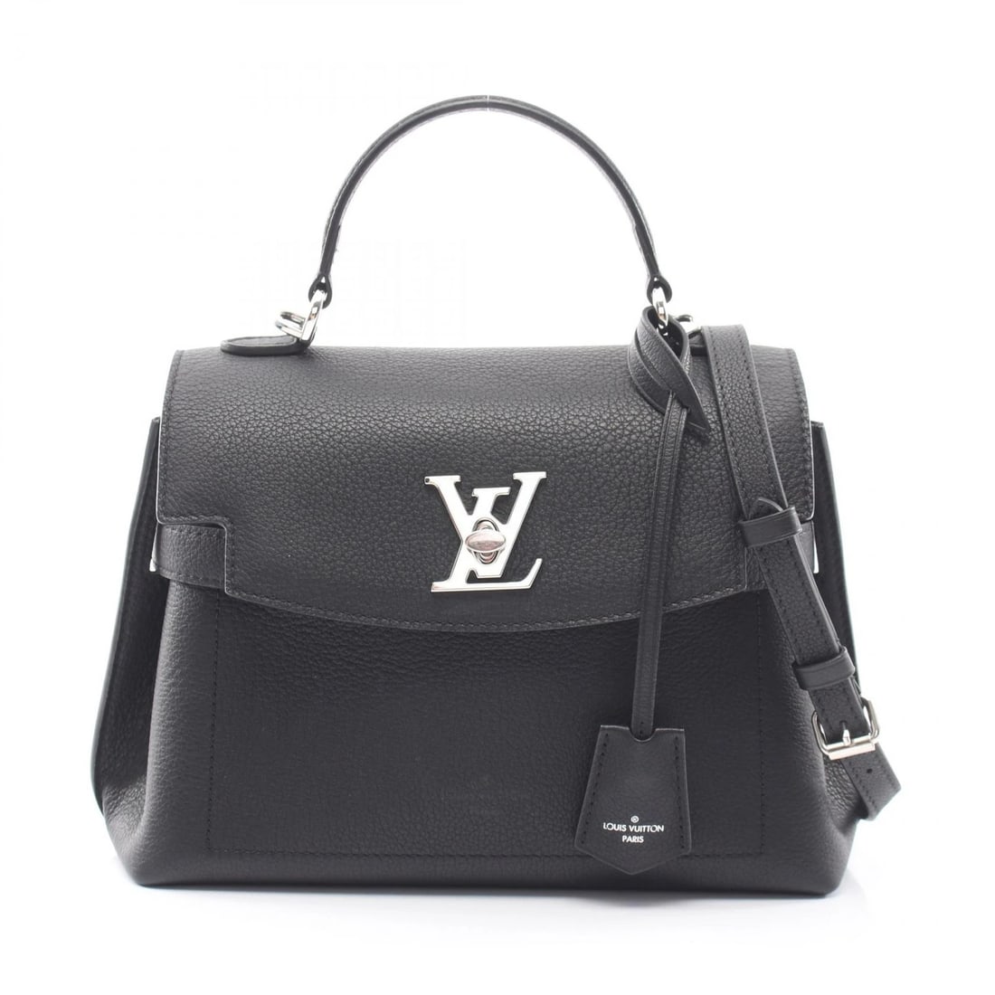 LOUIS VUITTON LOCKME EVER BB SHOULDER CROSSBODY HANDBAG: LOUIS VUITTON Lockme Ever BB shoulder crossbody Handbag Brand: LOUIS VUITTON Type/Style: Handbag Material: Calfskin ? leather Color: Black / Black?ish colors Size: (H:8.3inch x W:9.8inch x D:3.9inch) 
