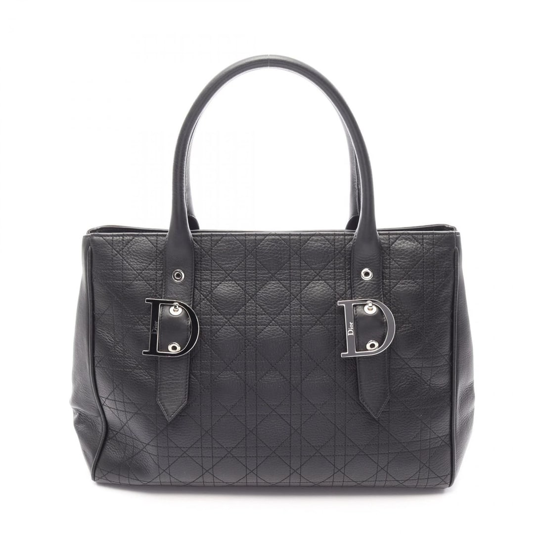 CHRISTIAN DIOR CANAGE TOTE HAND BAG LEATHER BLACK: Christian Dior Canage Tote hand Bag leather Black Brand: DIOR Type/Style: Tote Bag Material: leather Color: Black?ish colors Size: (H:10.6inch x W:14.2inch x D:5.3inch) Accessories: None A