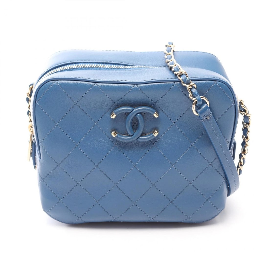 CHANEL MATELASSE SMALL CAMERA CHAIN SHOULDER CROSSBODY BAG: CHANEL Matelasse Small Camera chain Shoulder crossbody Bag Brand: CHANEL Type/Style: Shoulder Bag Material: leather Color: Blue?ish colors Size: (H:5.1inch x W:6.3inch x D:2.8inch) Accessories: No