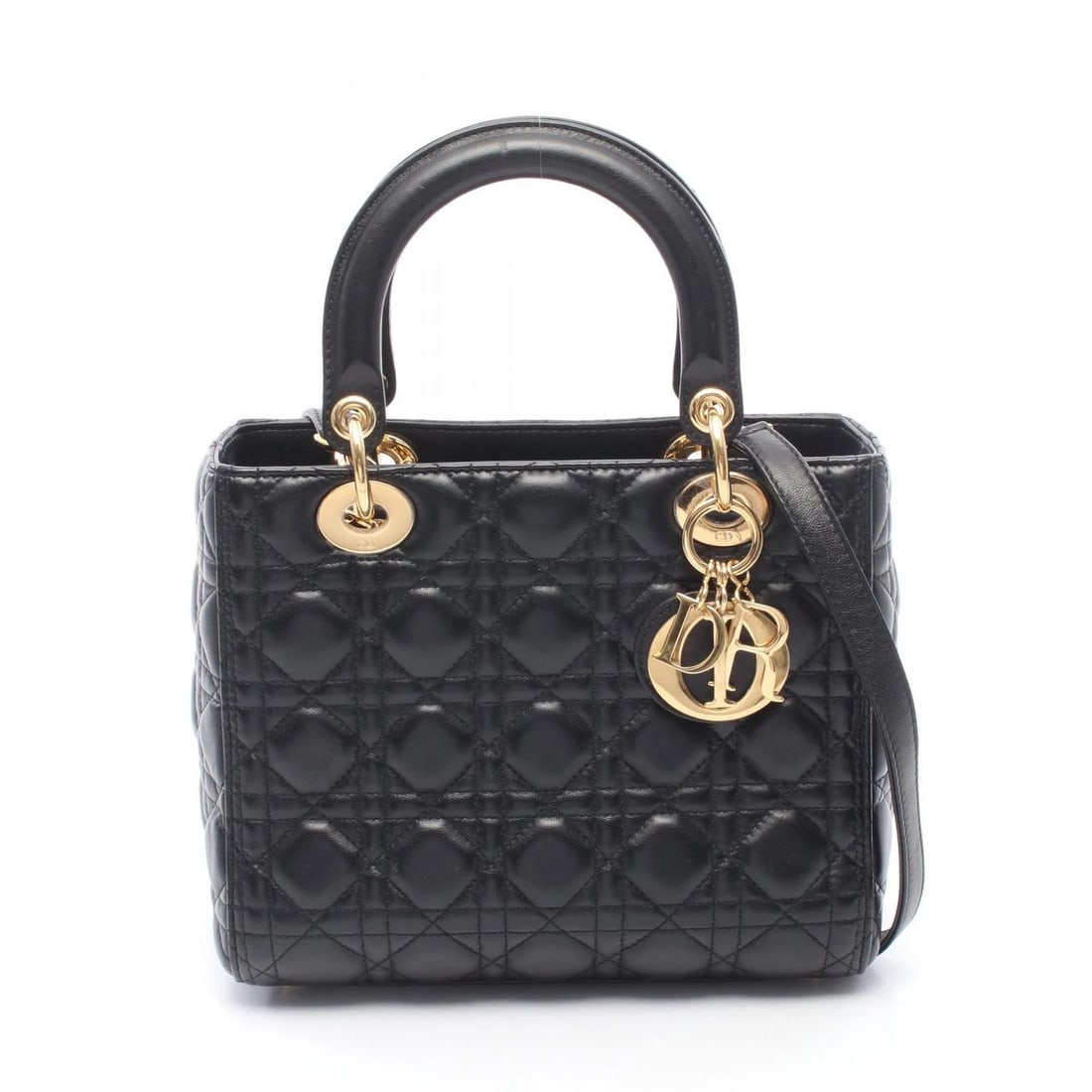 CHRISTIAN DIOR LADY DIOR SHOULDER TOTE HANDBAG: Christian Dior LADY DIOR shoulder tote Handbag Brand: DIOR Type/Style: Handbag Material: leather Color: Black?ish colors Size: (H:7.9inch x W:9.4inch x D:4.3inch) Accessories: None Accesso