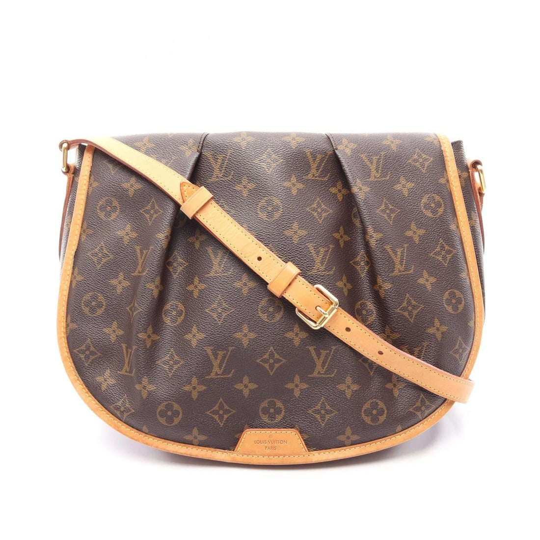 LOUIS VUITTON MENILMONTANT MM SHOULDER CROSSBODY BAG: LOUIS VUITTON Menilmontant MM Shoulder Crossbody Bag Brand: LOUIS VUITTON Type/Style: Shoulder Bag Material: Monogram ? PVC coated canvas ? leather Color: Brown?ish colors Size: (H:10.6inch x W:13.4in