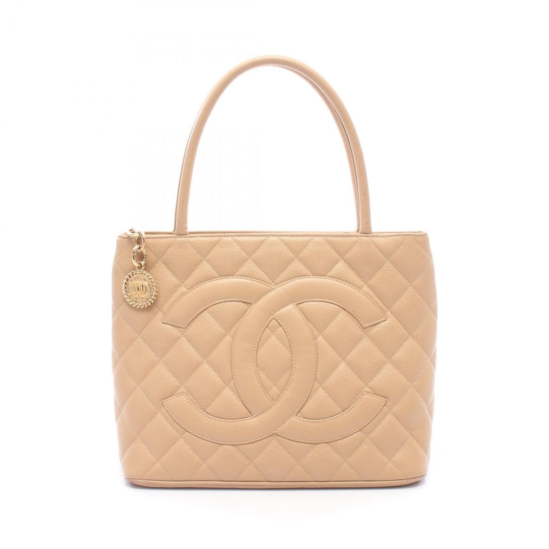 CHANEL MEDALLION TOTE BAG GRAINED CALFSKIN LEATHER: CHANEL Medallion Tote Bag Grained Calfskin leather Brand: CHANEL Type/Style: Tote Bag Material: Grained Calfskin leather Color: Beige?ish colors Size: (H:9.4inch x W:11.4inch x D:5.5inch) Accessor