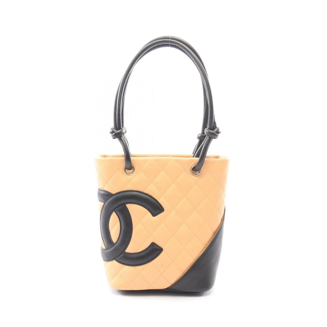 CHANEL CAMBON LINE SMALL TOTE HANDBAG LEATHER BEIGE: CHANEL Cambon Line Small Tote Handbag leather Beige Brand: CHANEL Type/Style: Tote Bag Material: leather Color: Beige?ish colors ? Black?ish colors Size: (H:7.9inch x W:5.9inch x D:3.7inch) Access