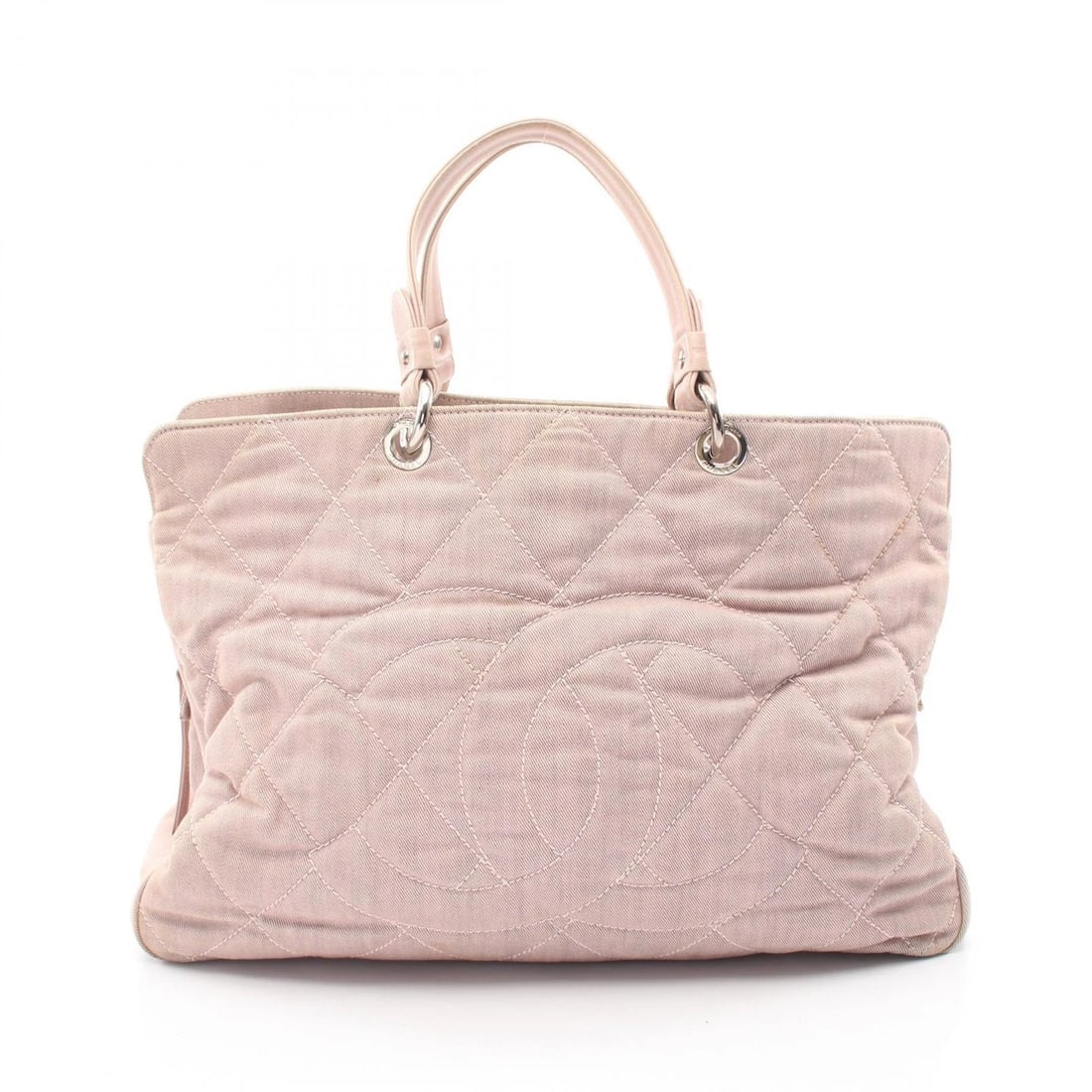 CHANEL COCO MARK TOTE HANDBAG CANVAS LEATHER: CHANEL COCO Mark Tote Handbag canvas leather Brand: CHANEL Type/Style: Tote Bag Material: canvas ? leather Color: Pink?ish colors Size: (H:12.6inch x W:16.9inch x D:6.1inch) Accessories: None