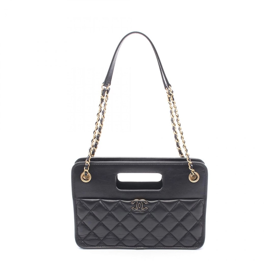 CHANEL SMALL SHOPPING MATELASSE SHOULDER BAG: CHANEL Small Shopping Matelasse Shoulder Bag Brand: CHANEL Type/Style: Shoulder Bag Material: leather Color: Black?ish colors Size: (H:4.9inch x W:10.4inch x D:3.0inch) Accessories: None A