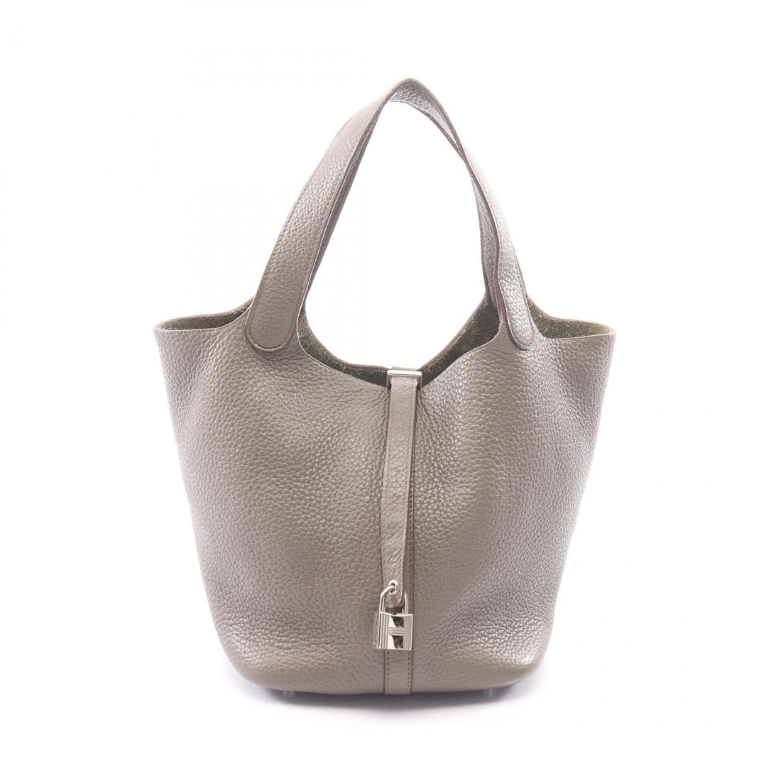 HERMES PICOTIN LOCK MM TOTE HANDBAG CLEMENCE: HERMES Picotin Lock MM Tote Handbag Clemence Brand: HERMES Type/Style: Handbag Material: Taurillon Clemence ? leather ? Taurillon Clemence Color: Etain / Beige?ish colors Size: (H:8.3inch x W:8.7inch 