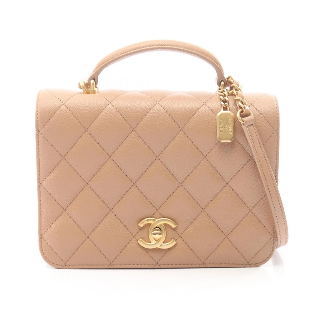 CHANEL MATELASSE CHAIN CROSSBODY SHOULDER BAG: CHANEL Matelasse chain crossbody Shoulder Bag Brand: CHANEL Type/Style: Shoulder Bag Material: Grained Calfskin leather Color: Beige?ish colors Size: (H:5.5inch x W:8.3inch x D:0.0inch) Accessorie