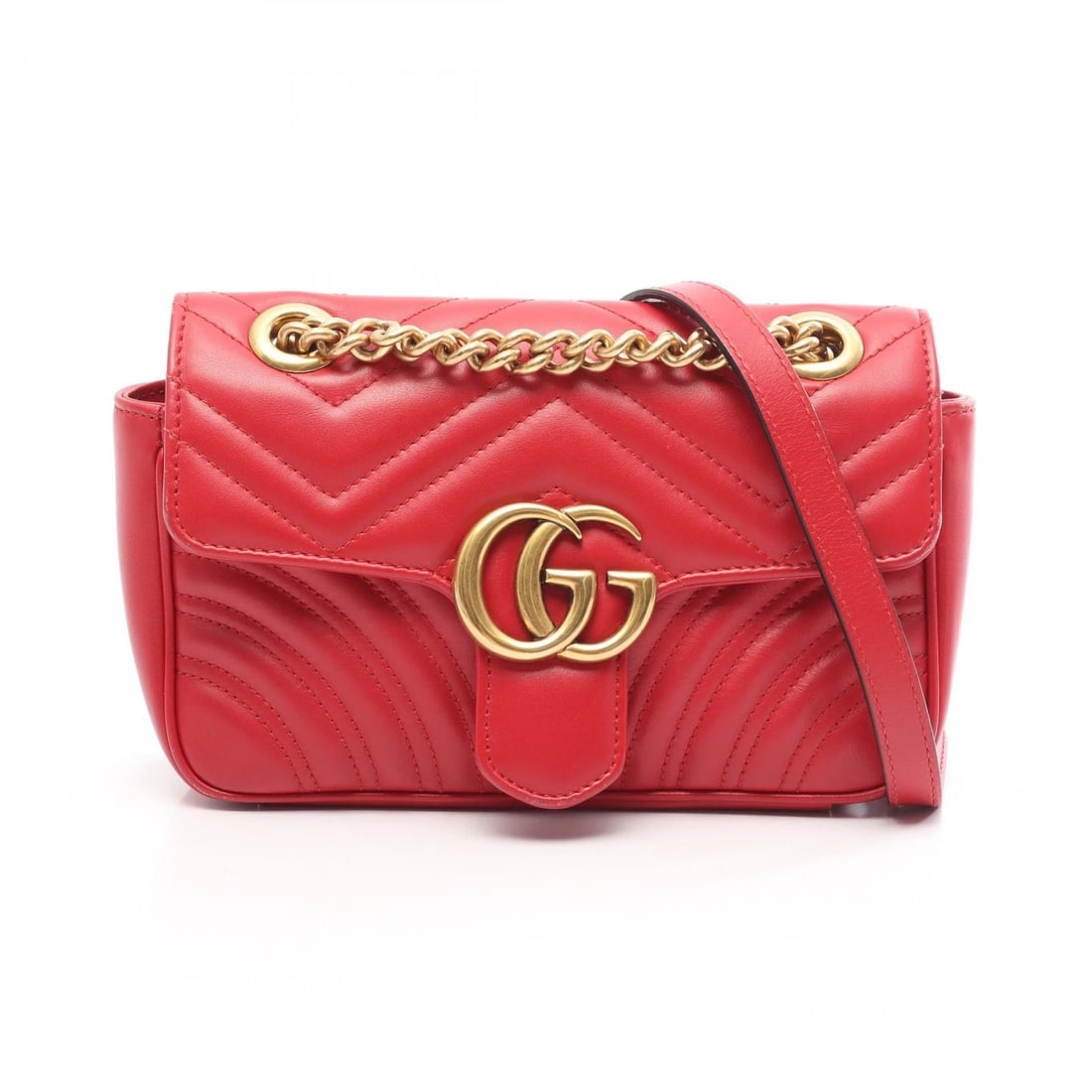 GUCCI GG MARMONT CHAIN CROSSBODY SHOULDER BAG: GUCCI GG Marmont Chain crossbody Shoulder Bag Brand: GUCCI Type/Style: Shoulder Bag Material: leather Color: Red?ish colors Size: (H:5.5inch x W:8.3inch x D:2.4inch) Accessories: None Acce