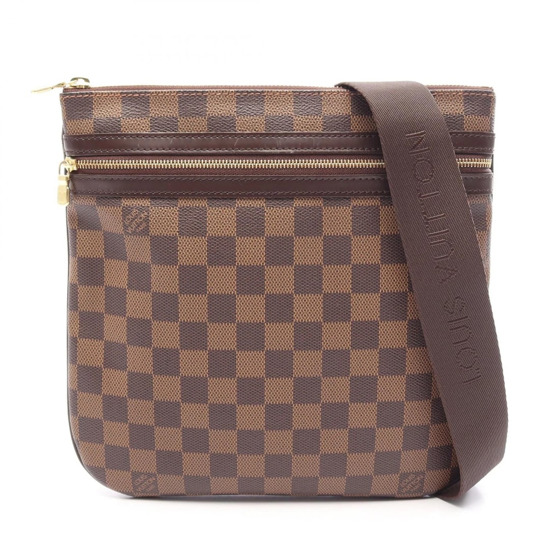 LOUIS VUITTON POCHETTE BOSPHORE SHOULDER CROSSBODY BAG: LOUIS VUITTON Pochette Bosphore Shoulder Crossbody Bag Brand: LOUIS VUITTON Type/Style: Shoulder Bag Material: Damier ? PVC coated canvas ? leather Color: Ebene / Brown?ish colors Size: (H:9.8inch x W
