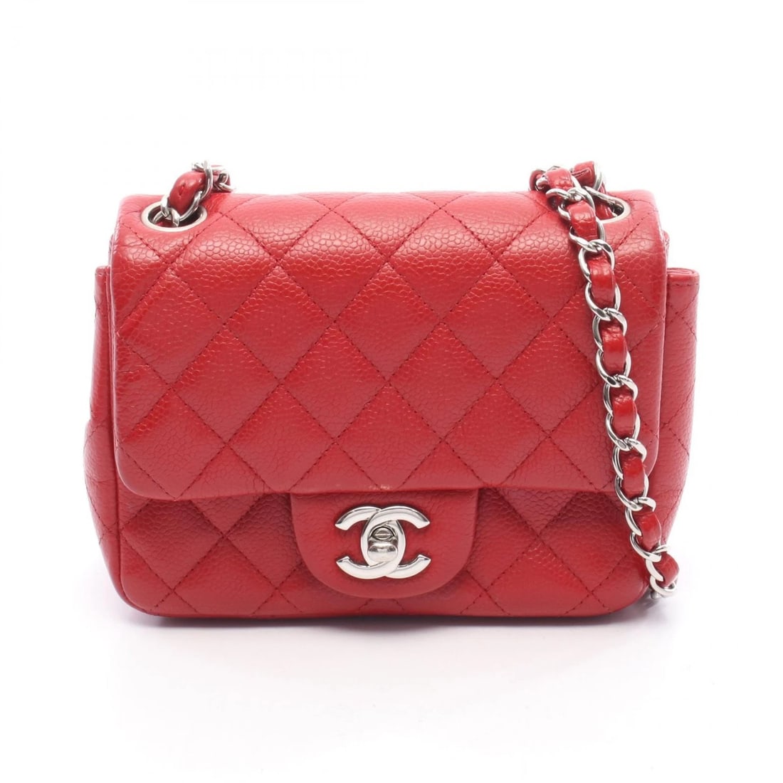 CHANEL MINI MATELASSE CHAIN CROSSBODY SHOULDER BAG: CHANEL Mini Matelasse chain crossbody Shoulder Bag Brand: CHANEL Type/Style: Shoulder Bag Material: leather ? Calfskin (cowhide) Color: Red?ish colors Size: (H:5.1inch x W:6.7inch x D:3.1inch)