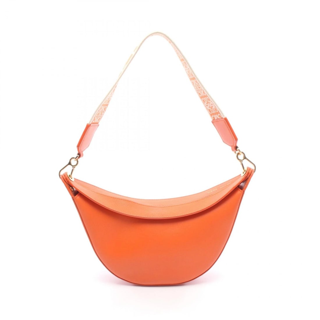 LOEWE LUNA SMALL SHOULDER HAND BAG: LOEWE Luna SMALL Shoulder hand Bag Brand: LOEWE Type/Style: Shoulder Bag Material: leather Color: Orange?ish colors Size: (H:5.1inch x W:10.6inch x D:2.4inch) Accessories: None Accessories