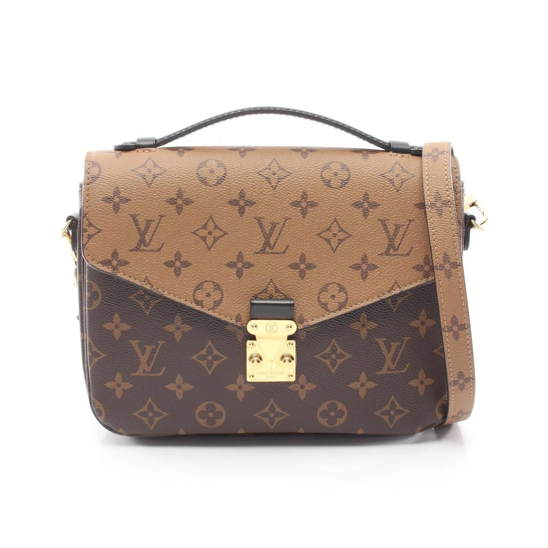 LOUIS VUITTON POCHETTE METIS MM CROSSBODY HANDBAG: LOUIS VUITTON Pochette Metis MM crossbody Handbag Brand: LOUIS VUITTON Type/Style: Handbag Material: Monogram Reverse ? PVC coated canvas ? leather Color: Brown?ish colors ? Black?ish colors Size: