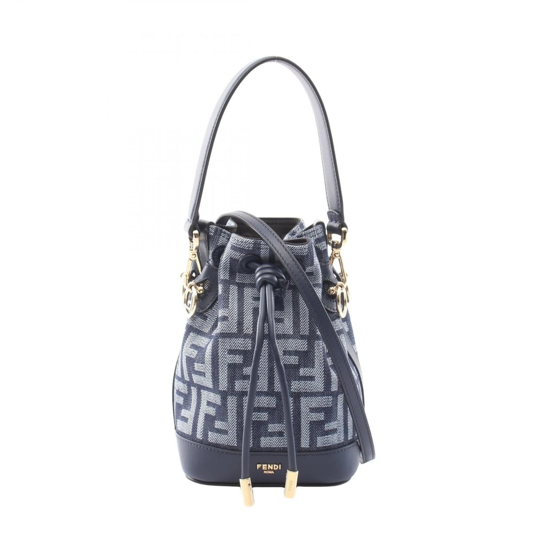 FENDI MINI MON TRESOR FF JACQUARD CROSSBODY HANDBAG: FENDI Mini Mon Tresor FF Jacquard Crossbody Handbag Brand: FENDI Type/Style: Handbag Material: canvas Color: Navy?ish colors ? Blue?ish colors Size: (H:7.1inch x W:4.7inch x D:3.9inch) Accessories