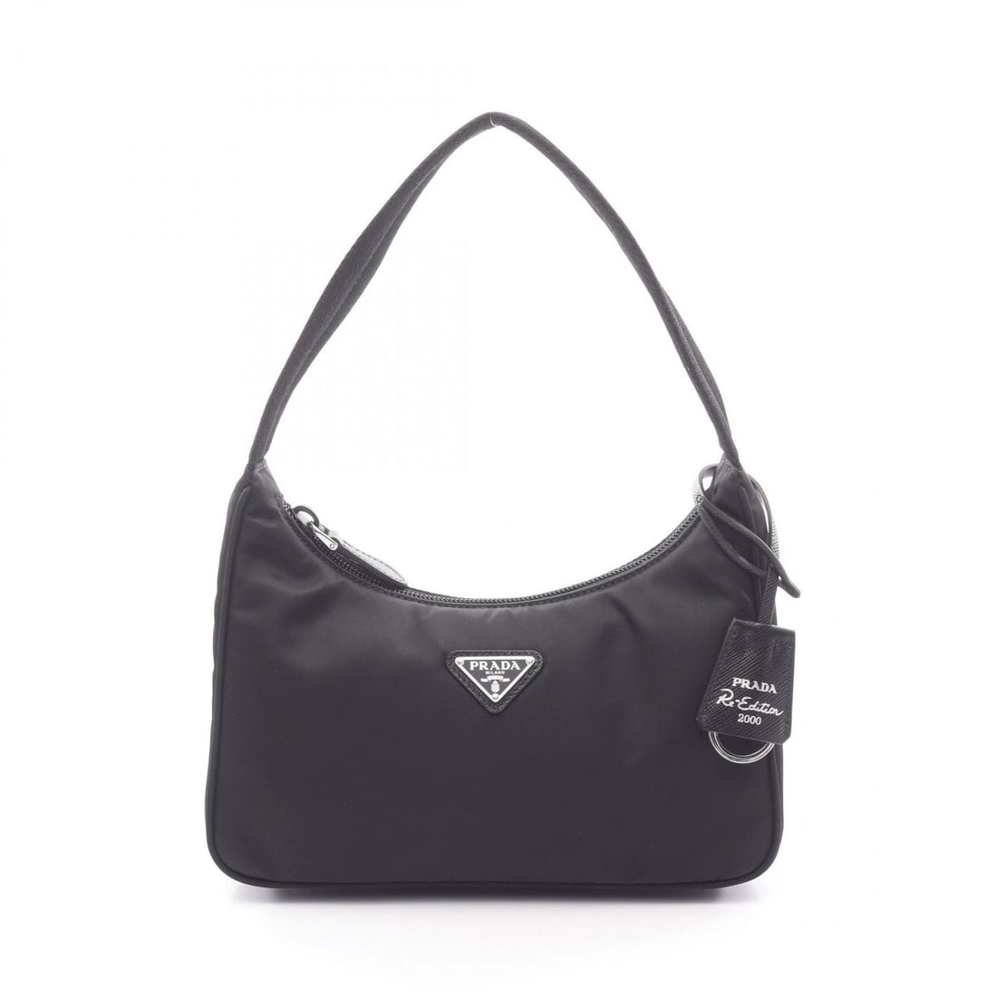 PRADA MINI RE-NYLON HANDBAG: PRADA Mini Re-Nylon Handbag Brand: PRADA Type/Style: Handbag Material: Nylon Color: Black?ish colors Size: (H:4.7inch x W:8.7inch x D:2.4inch) Accessories: None Accessories Notice: When pu