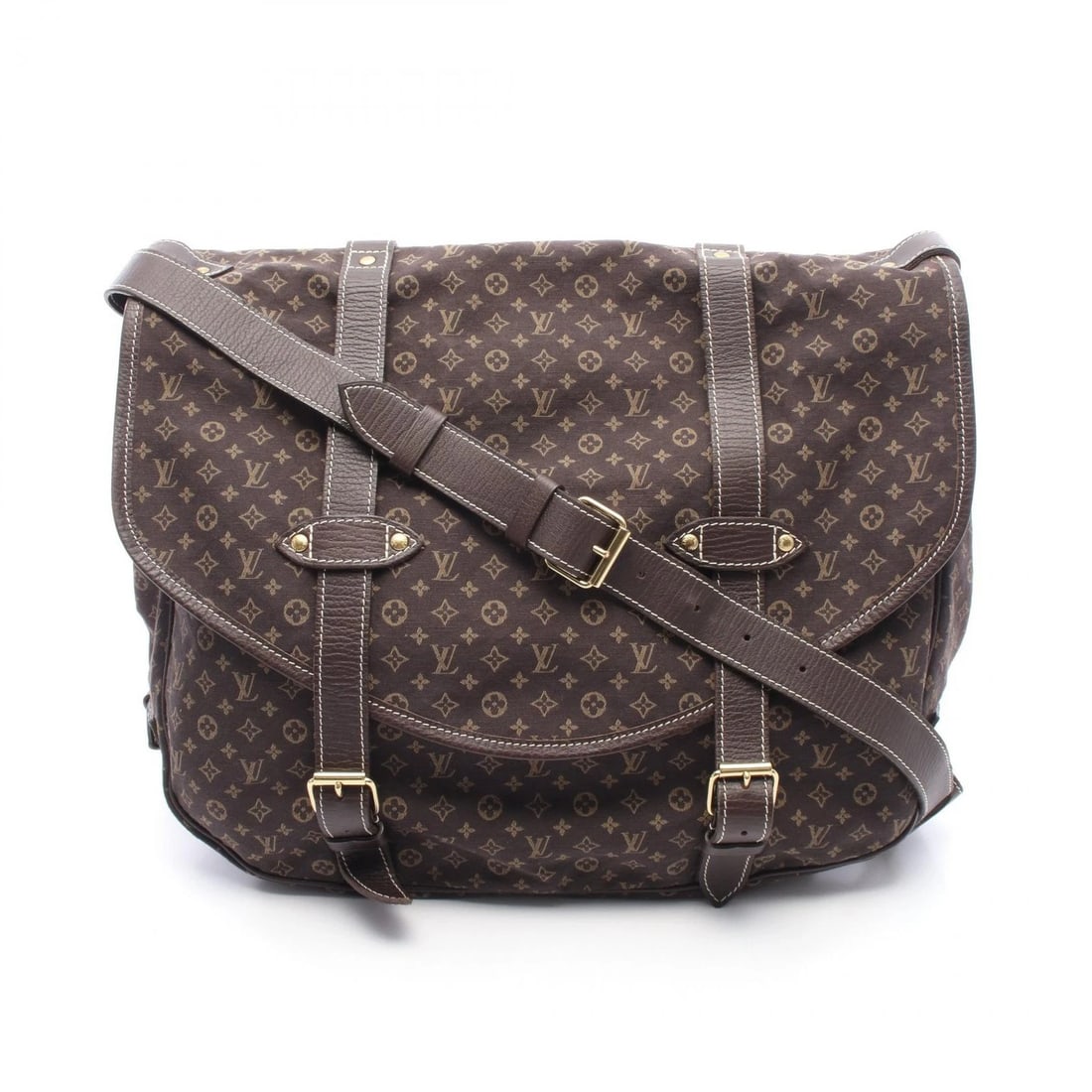 LOUIS VUITTON SAUMUR XL SHOULDER CROSSBODY BAG: LOUIS VUITTON Saumur xL Shoulder crossbody Bag Brand: LOUIS VUITTON Type/Style: Shoulder Bag Material: Monogram mini?Lin ? canvas ? leather Color: Ebene / Brown?ish colors Size: (H:13.4inch x W:15.7in