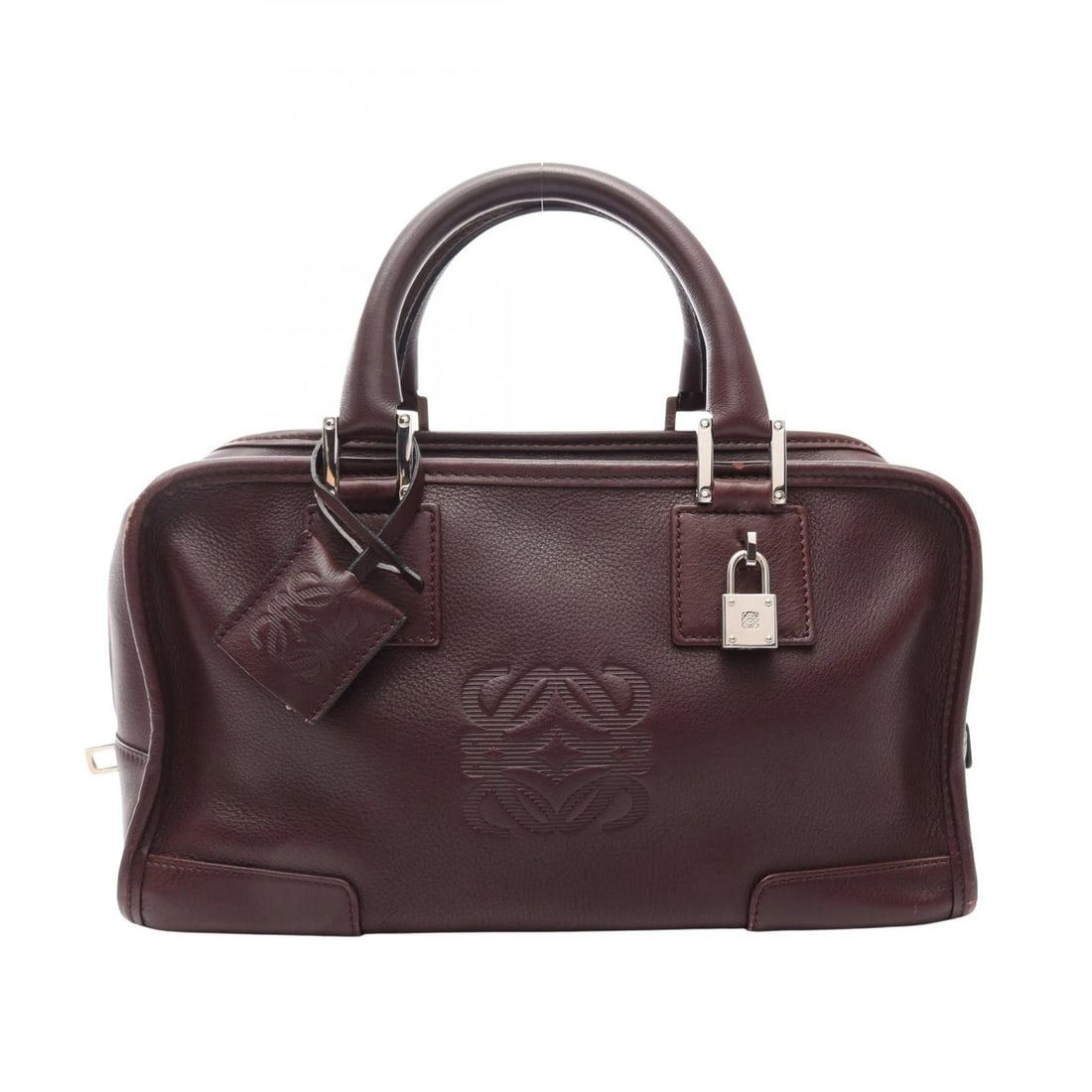 LOEWE AMAZONA 28 HANDBAG: LOEWE Amazona 28 Handbag Brand: LOEWE Type/Style: Handbag Material: leather Color: Brown?ish colors Size: (H:6.3inch x W:11.4inch x D:4.7inch) Accessories: None Accessories Notice: When pu