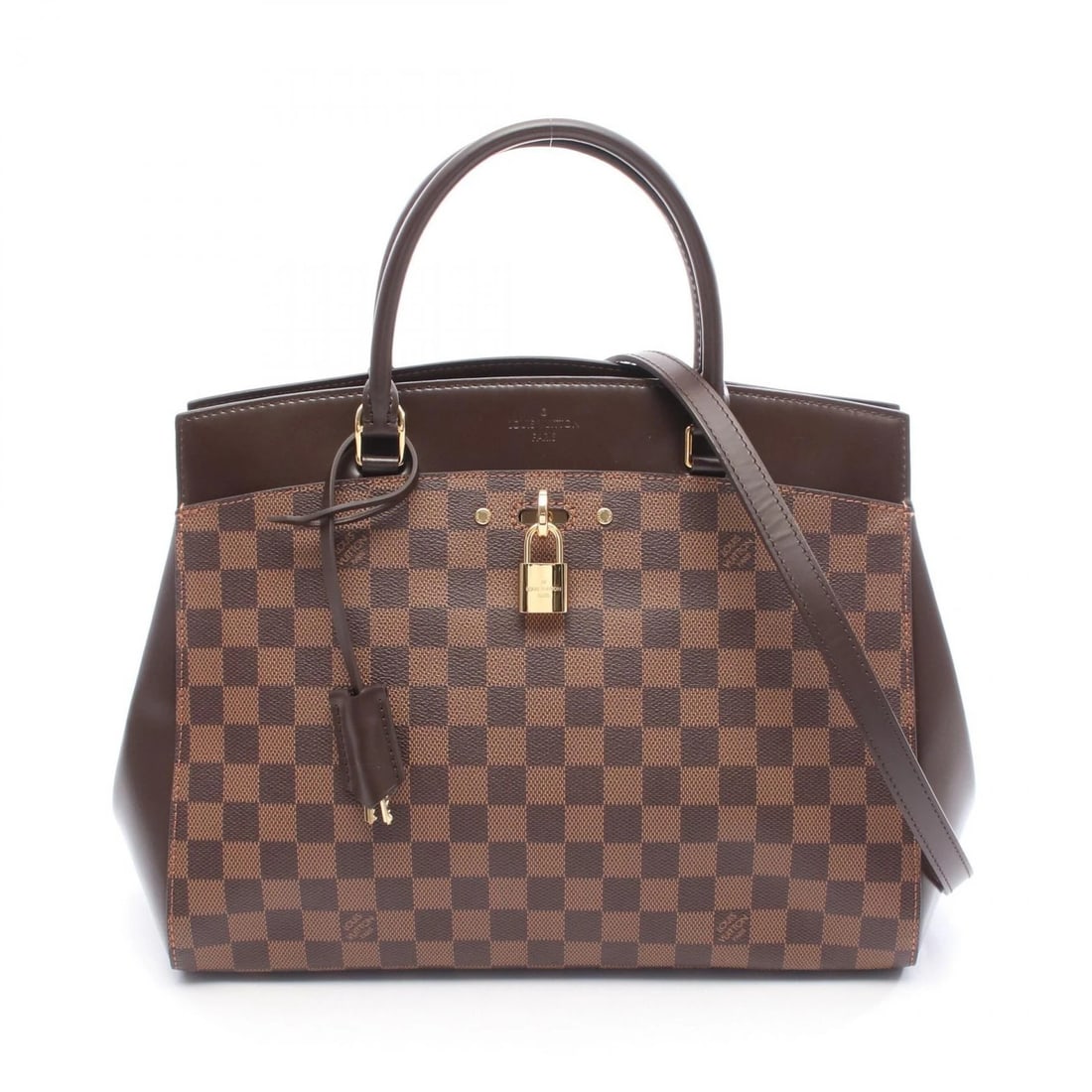 LOUIS VUITTON RIVOLI MM SHOULDER CROSSBODY HANDBAG: LOUIS VUITTON Rivoli MM Shoulder Crossbody Handbag Brand: LOUIS VUITTON Type/Style: Handbag Material: Damier ? PVC coated canvas ? leather Color: Ebene / Brown?ish colors Size: (H:10.6inch x W:10.2inc