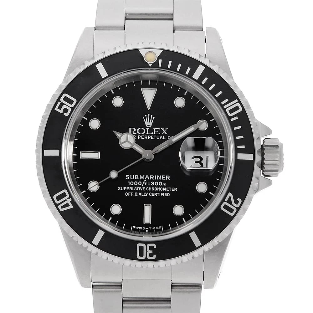 ROLEX SUBMARINER DATE BLACK TRITIUM WATCH: ROLEx SUBMARINER Date black tritium Watch Brand: ROLEx Type/Style: Wrist watch Material: Band Material Stainless Steel, Case Material Stainless Steel Color: Dial Color Black Size: Case:WCircumference