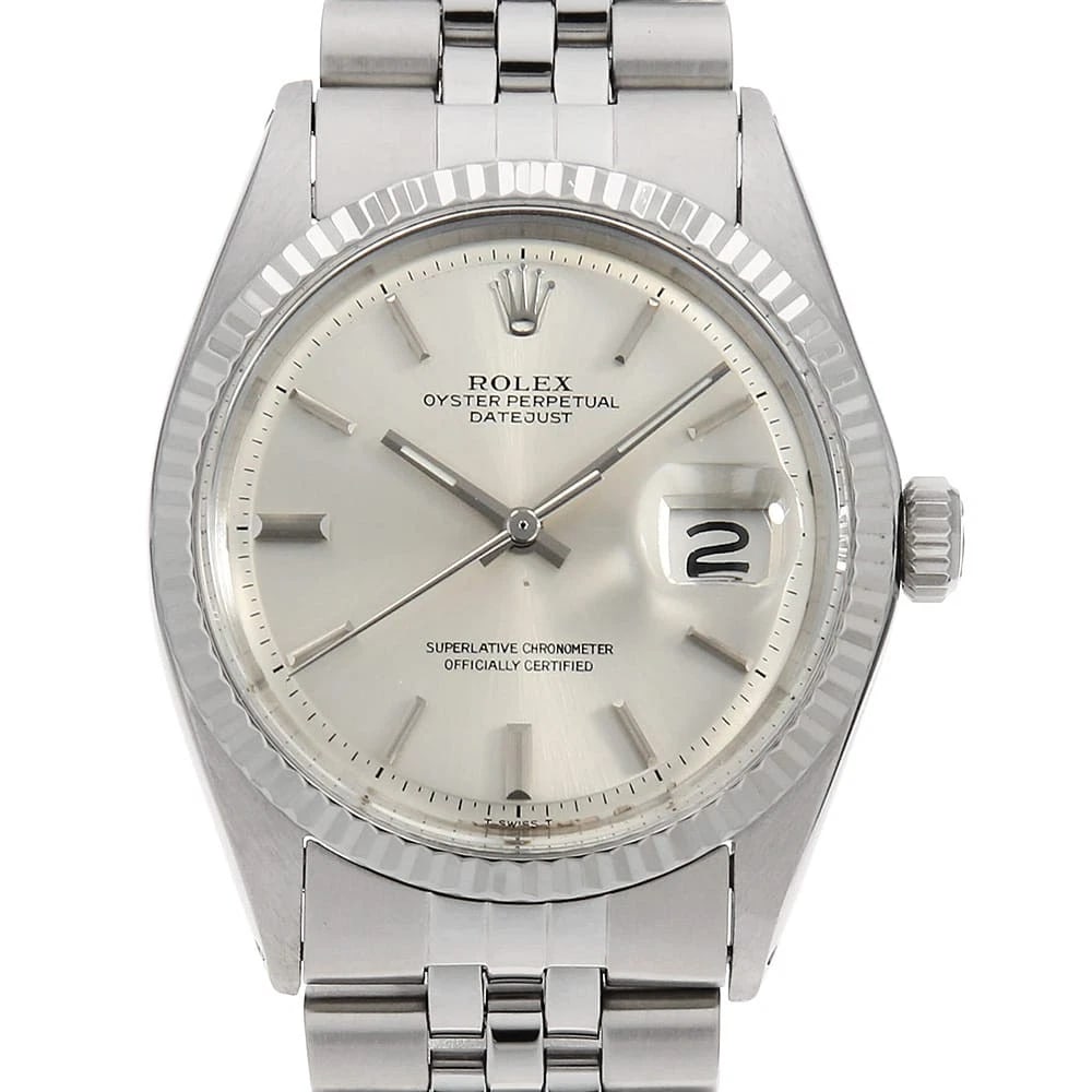 ROLEX DATEJUST SILVER WATCH: ROLEx Datejust Silver Watch Brand: ROLEx Type/Style: Wrist watch Material: Band Material Stainless Steel, Case Material Stainless Steel/White gold Color: Dial Color Silver Size: Case:W36mm Circumferen