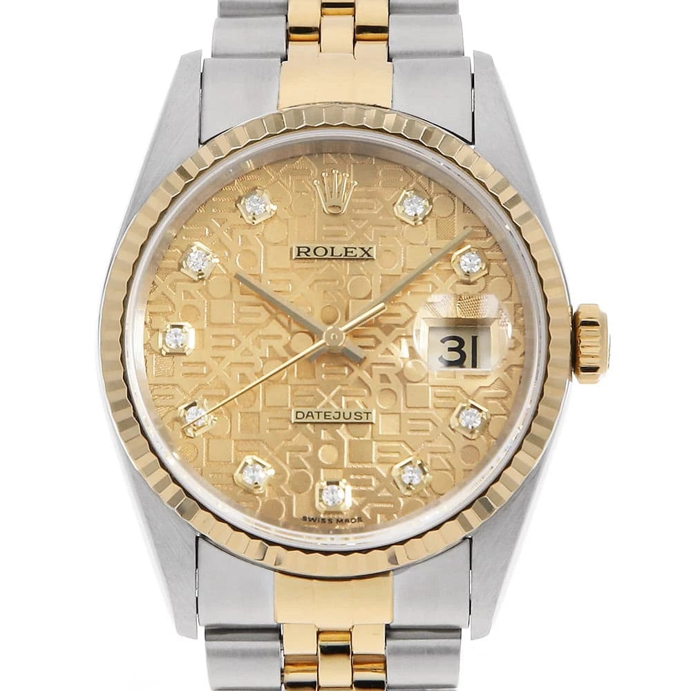 ROLEX DATEJUST DIAMOND CHAMPAGNE CARVING COMPUTER WATCH: ROLEx Datejust Diamond Champagne Carving computer Watch Brand: ROLEx Type/Style: Wrist watch Material: Band Material Stainless Steel/Yellow Gold, Case Material Stainless Steel/Yellow Gold Color: Dial