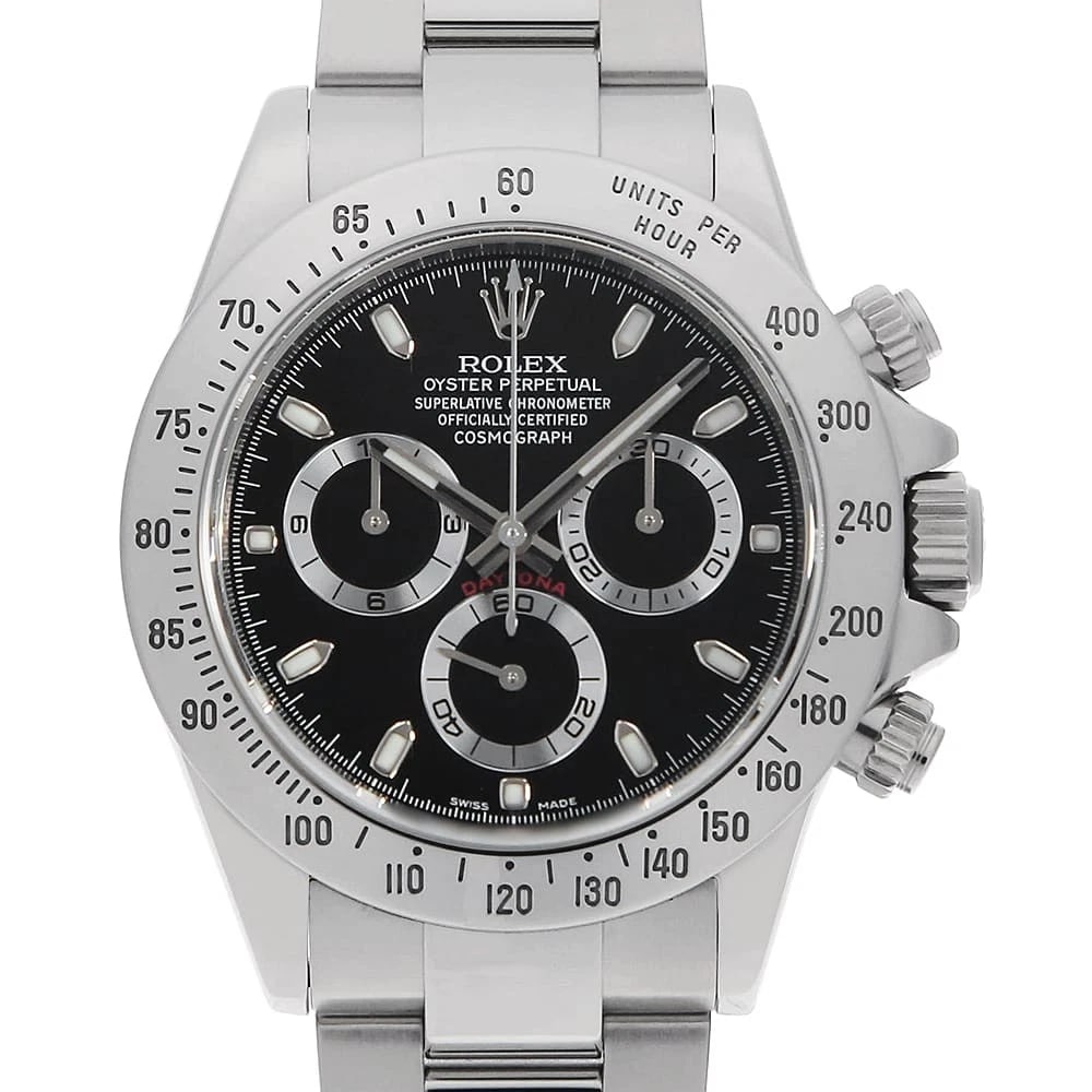 ROLEX COSMOGRAPH DAYTONA BLACK WATCH: ROLEx Cosmograph Daytona black Watch Brand: ROLEx Type/Style: Wrist watch Material: Band Material Stainless Steel, Case Material Stainless Steel Color: Dial Color Black Size: Case:WCircumference of