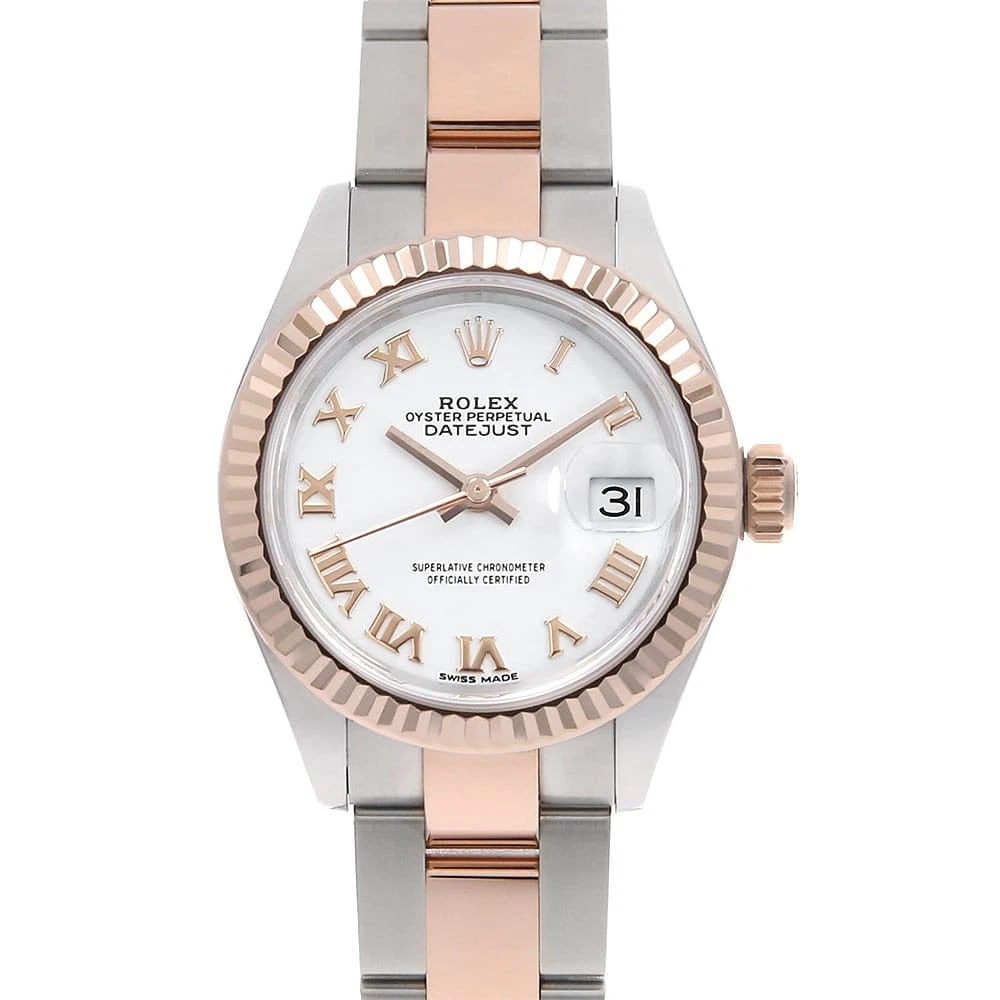 ROLEX DATEJUST WHITE OYSTER STAINLESS STEEL WATCH: ROLEx Datejust white oyster Stainless Steel Watch Brand: ROLEx Type/Style: Wrist watch Material: Band Material Stainless Steel/Everose Gold, Case Material Stainless Steel/Everose Gold Color: Dial